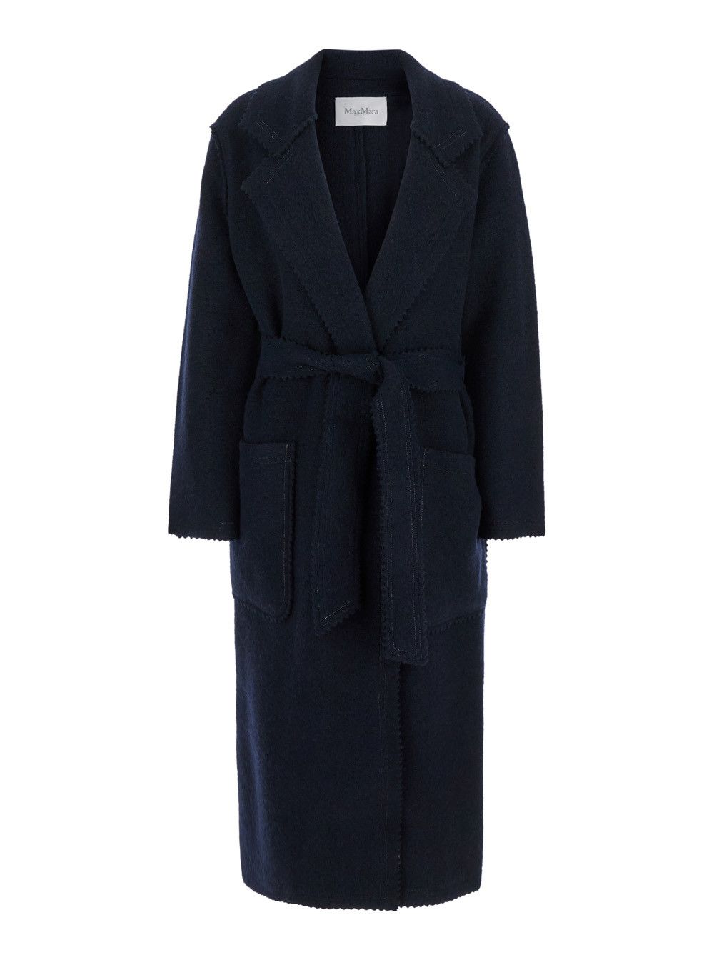 Max Mara 'Jene' Long Blue Coat with Belt in Wool and Cashmere Woman Size M / US 6-8 / IT 42-44 - 1 Thumbnail