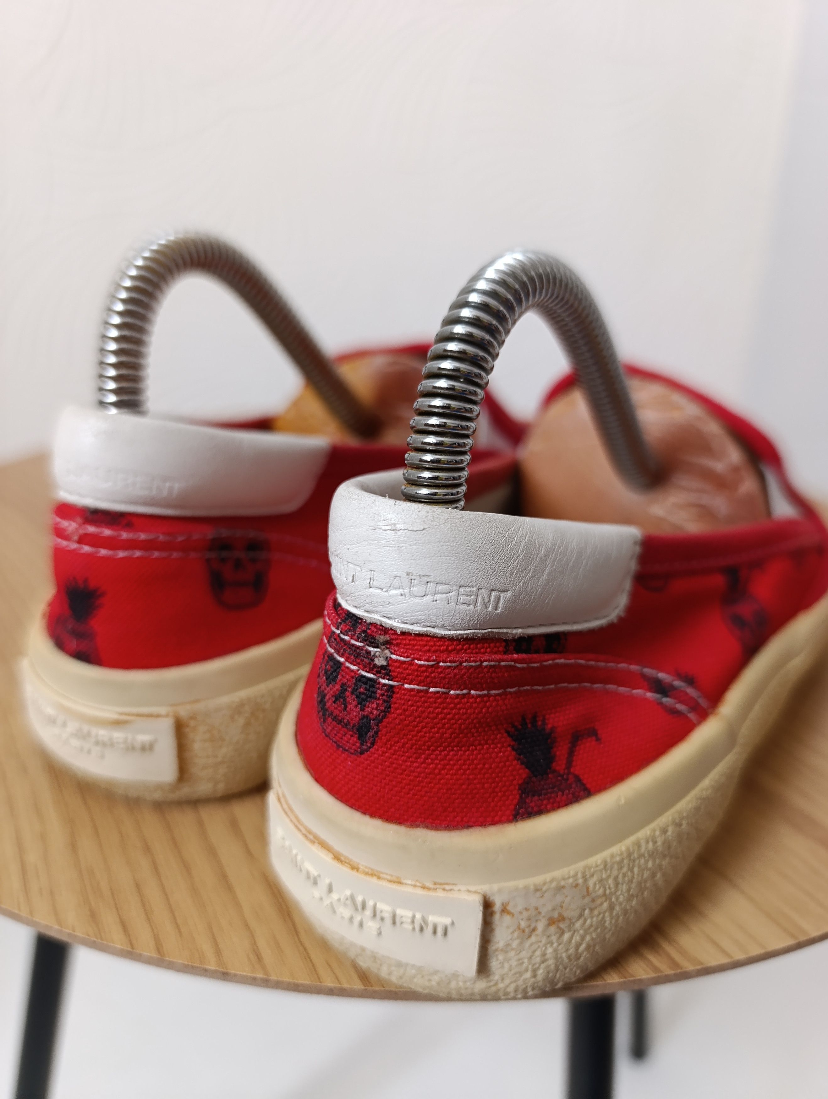 Saint Laurent Paris SAINT LAURENT RED SKULL PINEAPPLE SLIP-ON SNEAKERS Size US 7.5 / IT 37.5 - 9 Thumbnail