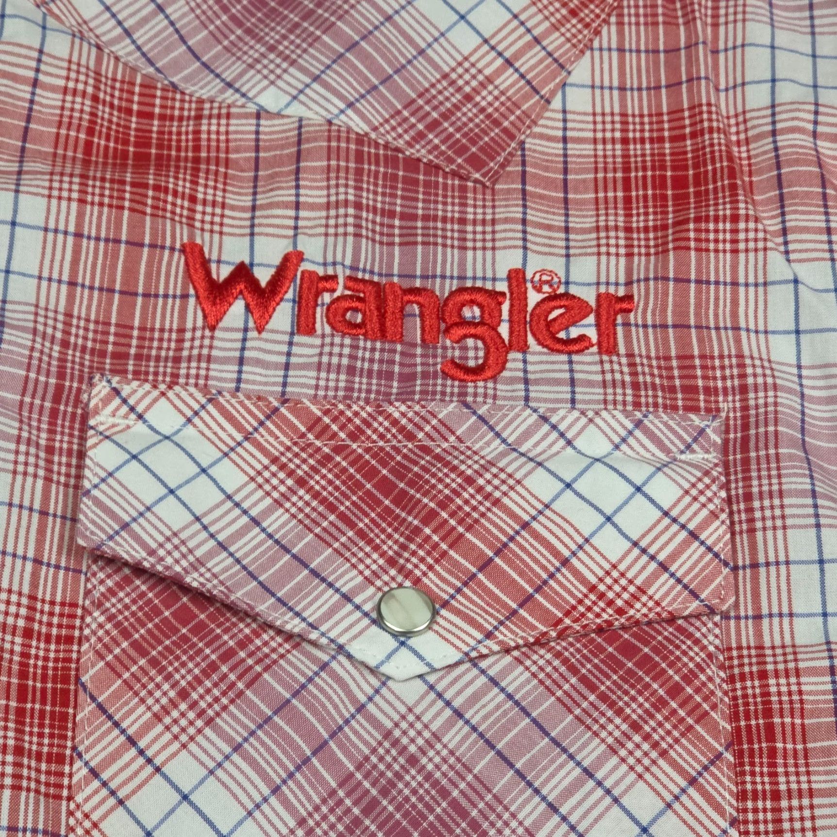 Wrangler Wrangler PBR Pearl Snap Shirt Mens Small Red White Western Rodeo Cowboy Shirt Size US S / EU 44-46 / 1 - 5 Thumbnail