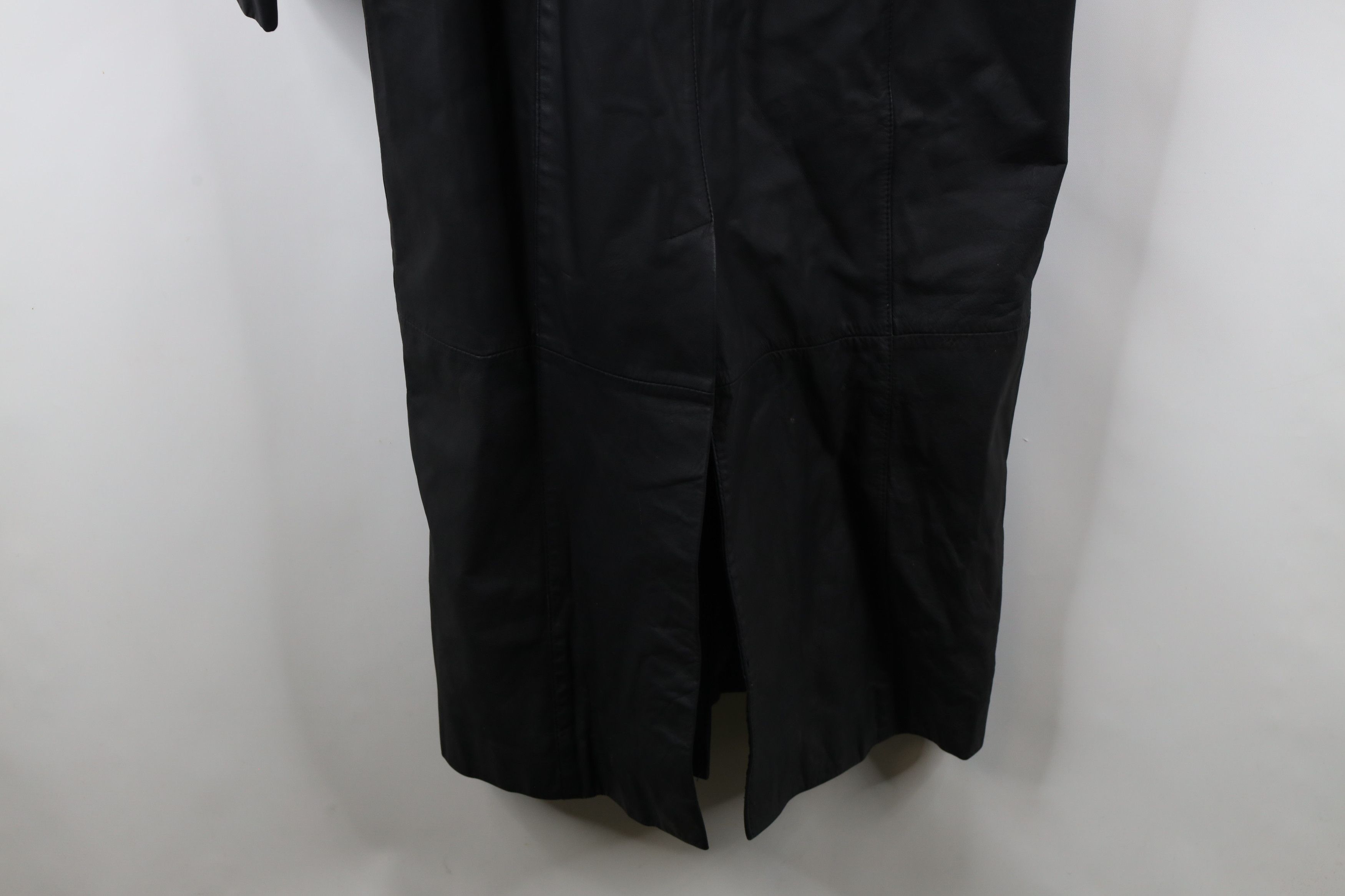 Vintage Vintage 90s Streetwear Goth Leather Trench Coat Jacket Size M / US 6-8 / IT 42-44 - 16 Thumbnail