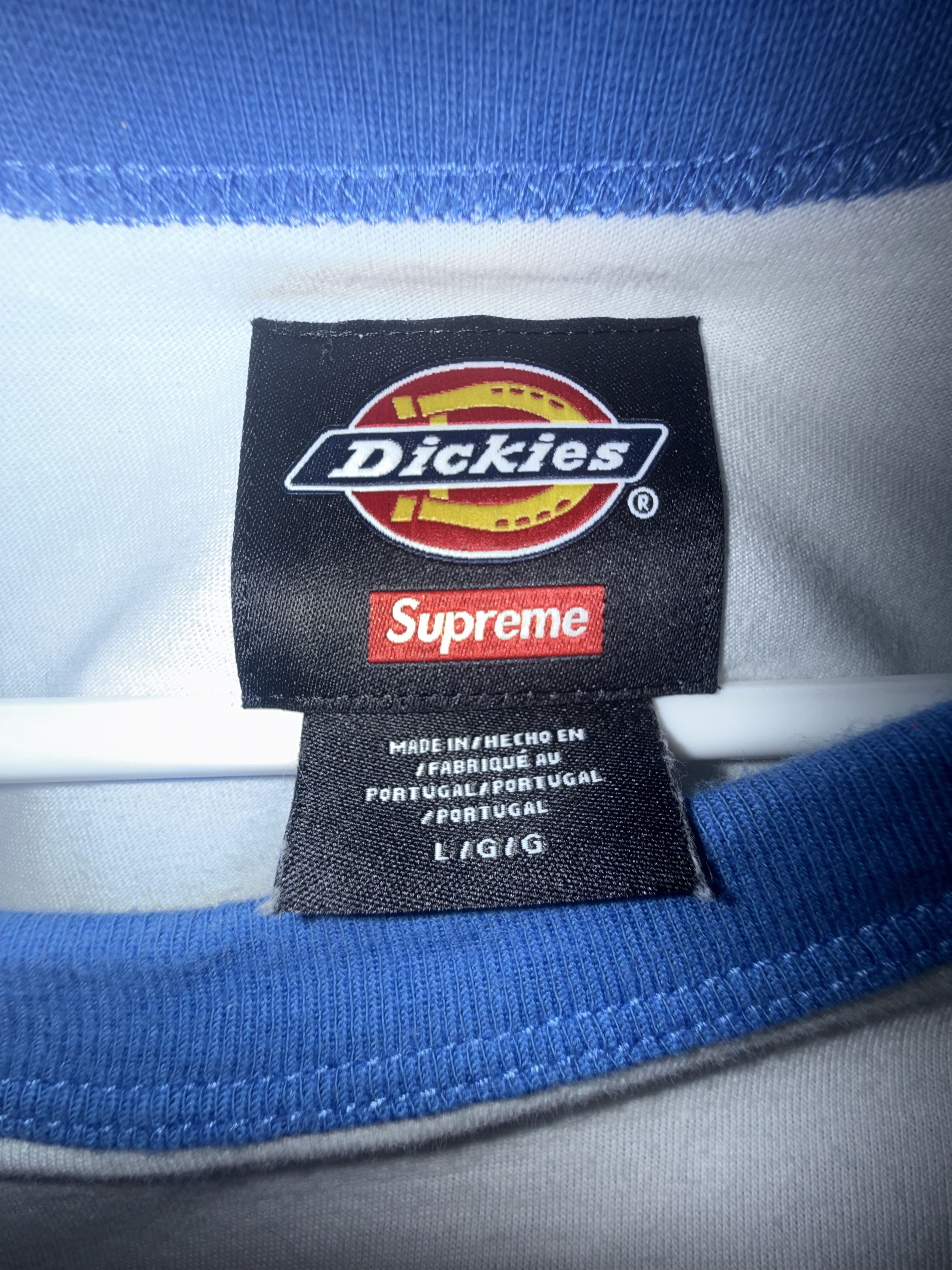 Dickies × Supreme Supreme x Dickies Long Sleeve Blue & White Size US L / EU 52-54 / 3 - 4 Thumbnail