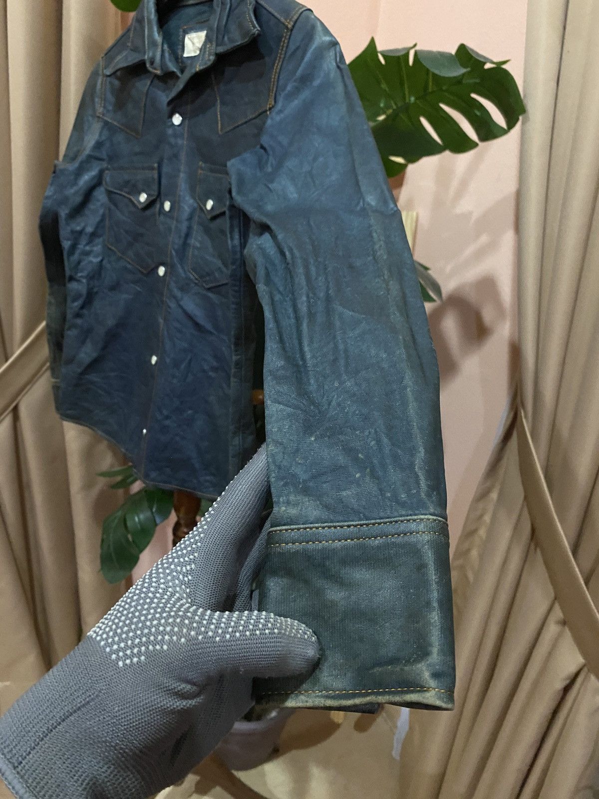 Leather Dessiné par Kondo Western Shirt Jacket Distressed Patina Size XS / US 0-2 / IT 36-38 - 7 Thumbnail
