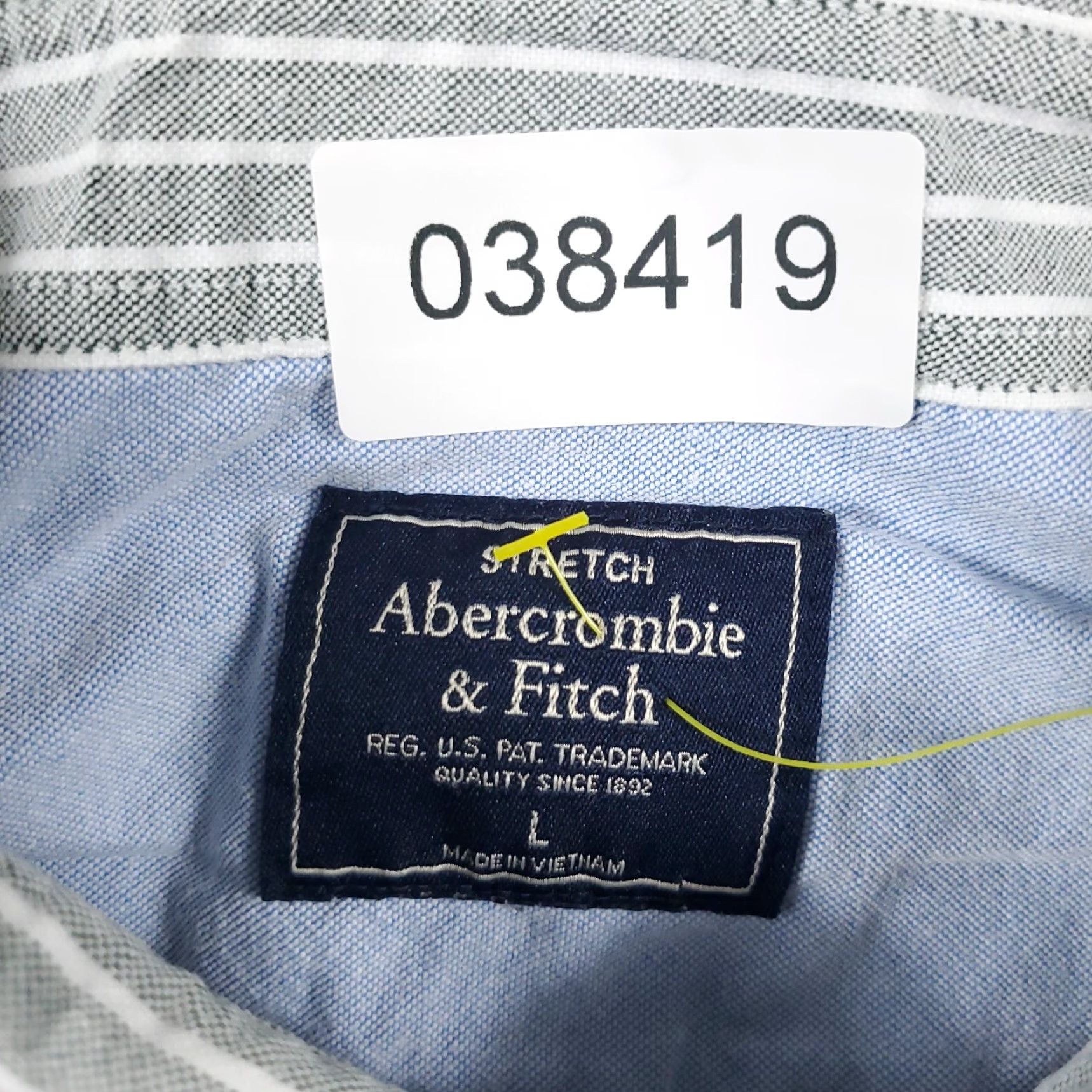Abercrombie & Fitch Abercrombie & Fitch Shirt Men L Gray Striped Button-Up Long Sleeve Collared Casual Formal Business Ready-to-Wear Size US L / EU 52-54 / 3 - 8 Thumbnail