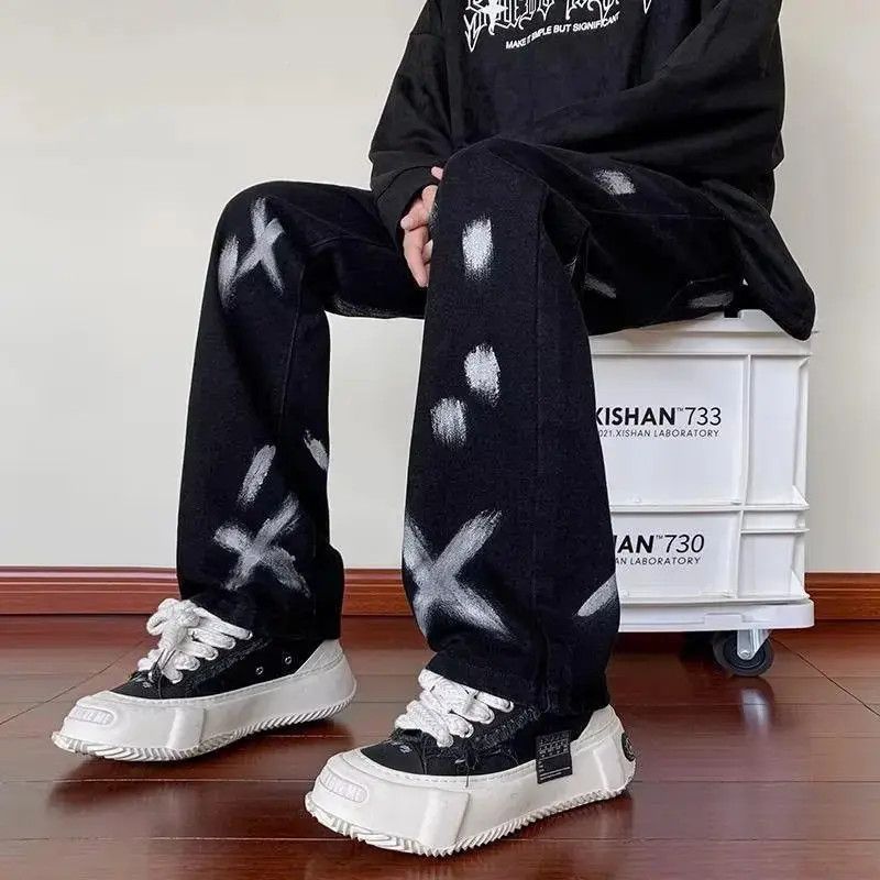 Japanese Brand High street splashed ink micro flared jeans Size US 32 / EU 48 - 6 Thumbnail