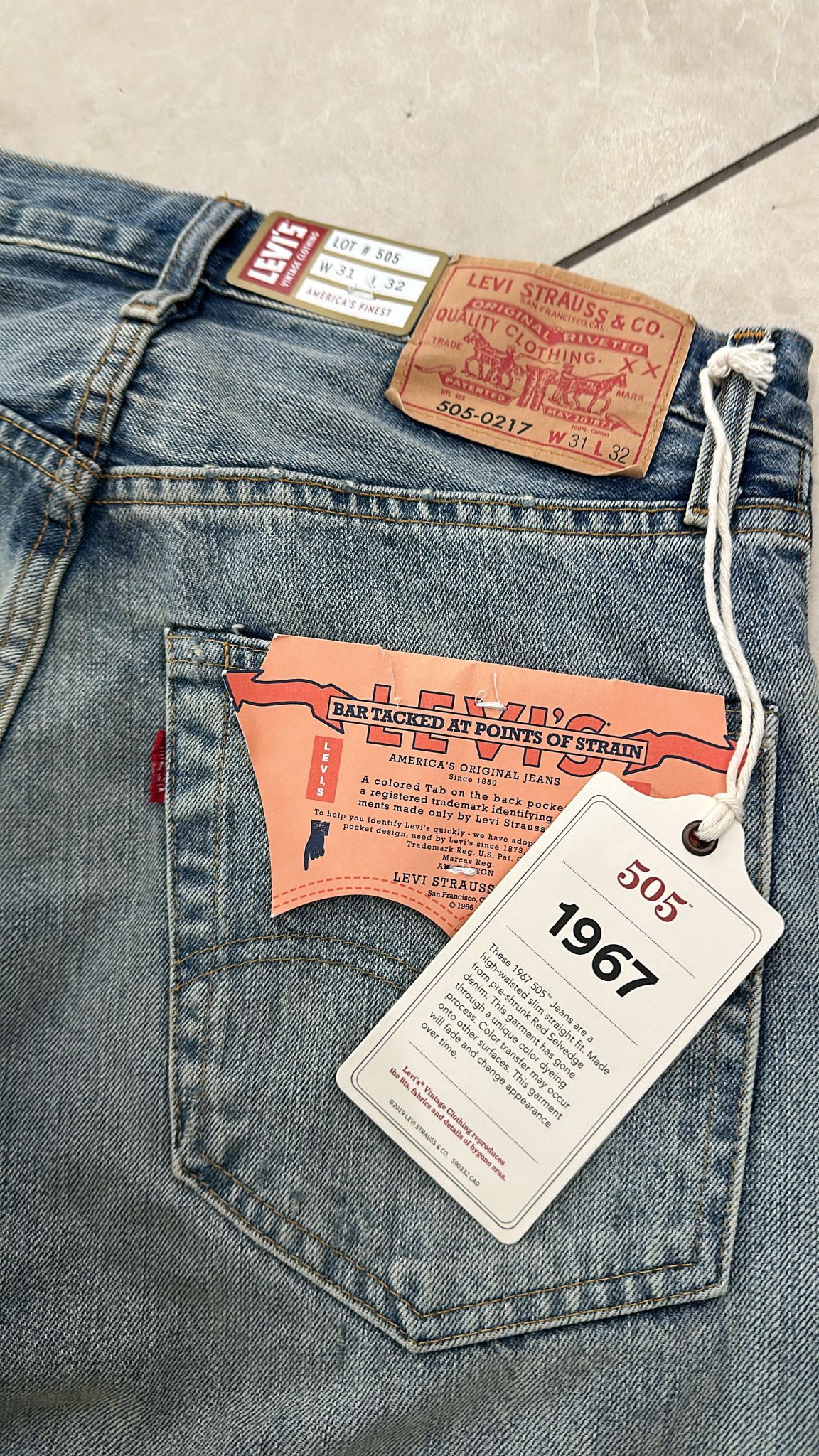 Levi's Vintage Clothing LVC Levi's Vintage Clothing 1967 505-0217 Selvedge Jeans Size US 31 - 5 Thumbnail
