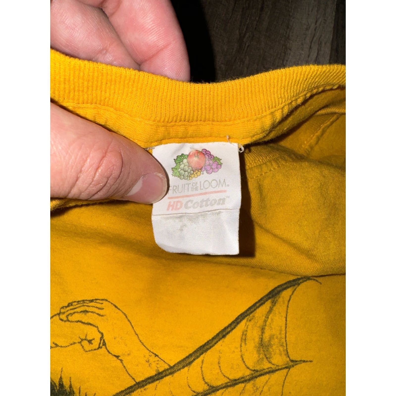 Fruit Of The Loom VINTAGE Karate Dragon T-Shirt Yellow M Mens Lightweight Fruit of the Loom 19x27 Regular Medium Size US M / EU 48-50 / 2 - 3 Thumbnail