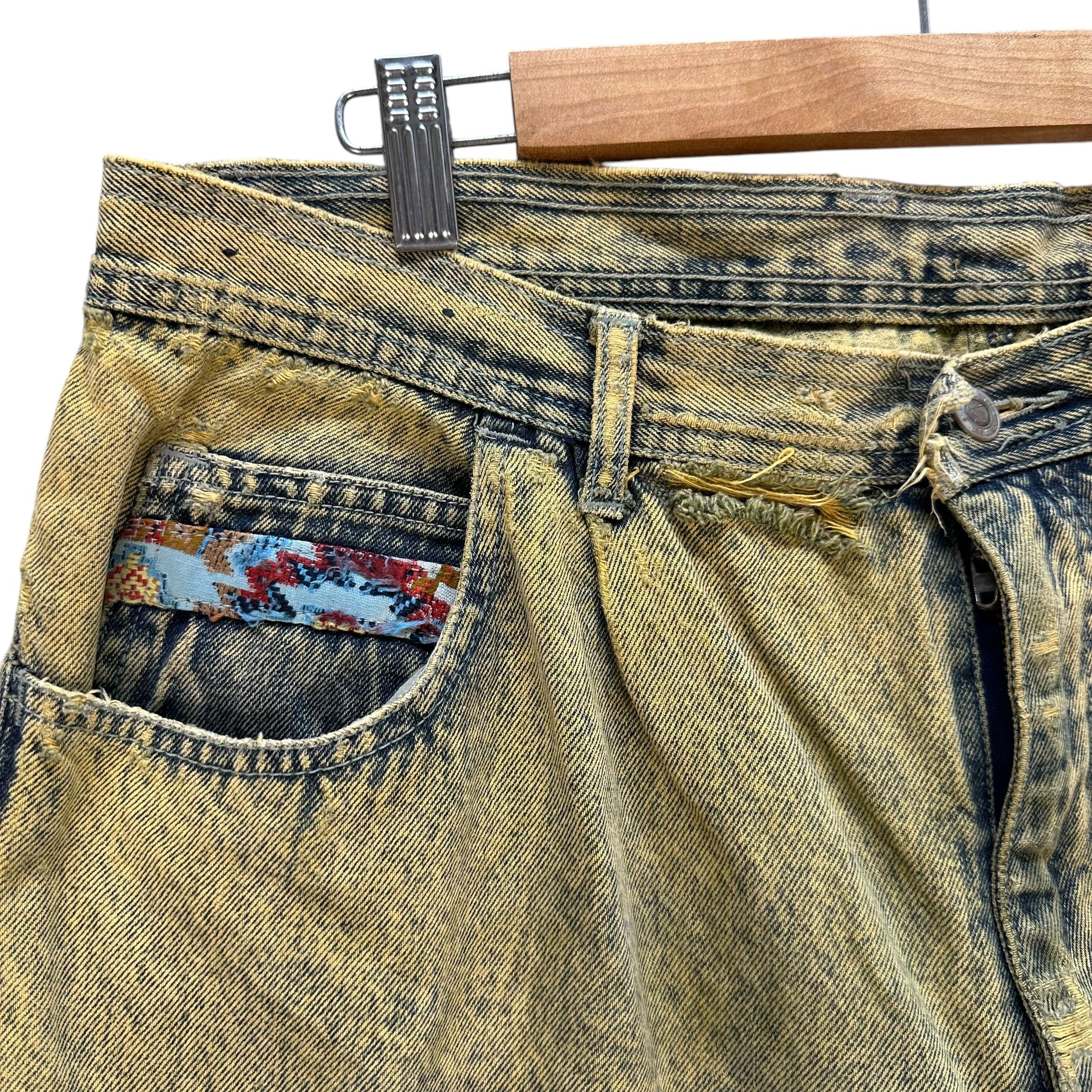 Vintage D.A.R.E by GIOVANNI Trashed Rusty Distressed Jeans #A76-1822 Size US 37 - 3 Thumbnail