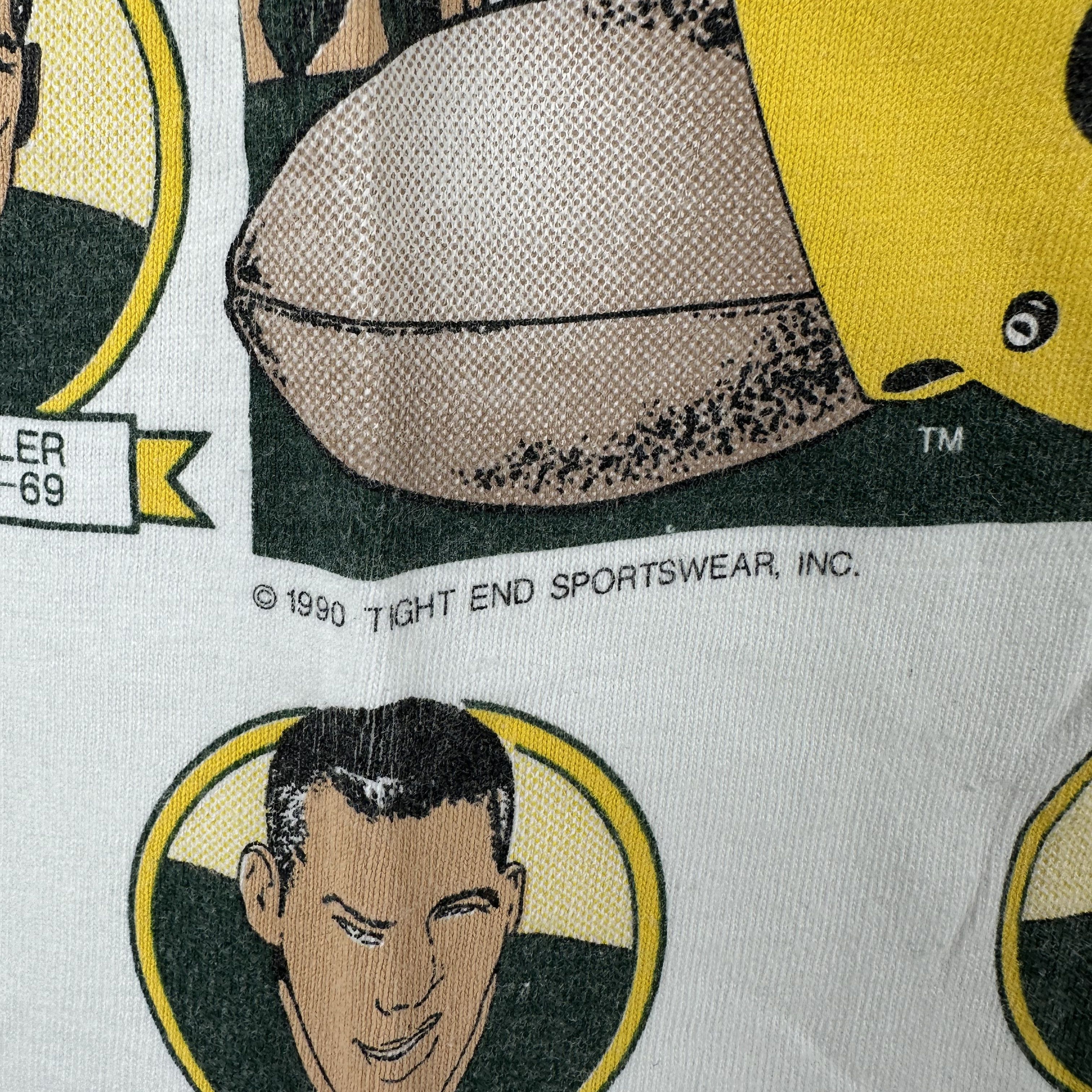 Vintage Vintage 1990 Green Bay Packers Legends NFL Caricature Tee Size US L / EU 52-54 / 3 - 7 Thumbnail