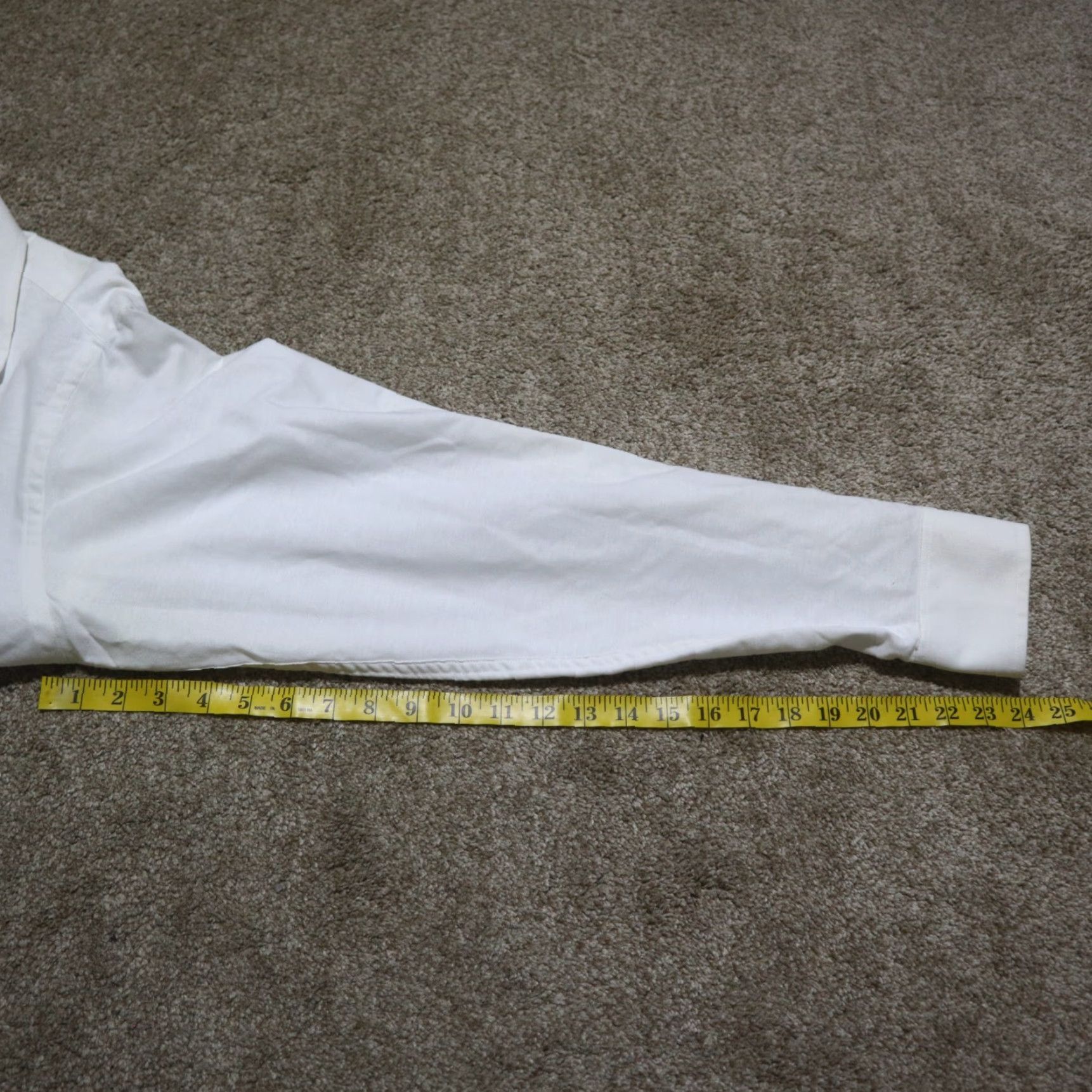 Vintage Jonathan Quale Solid White Button-Up Dress Shirt 17 Tall Adult Men's Shirt White Mens Size 46R - 7 Thumbnail