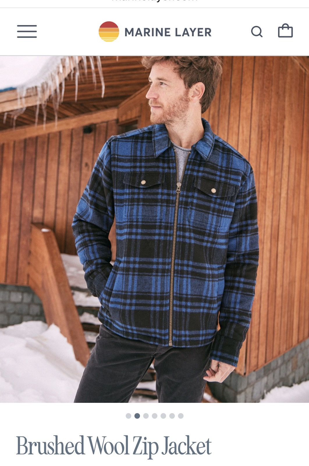 Marine Layer Marine Layer Men’s Brushed Wool Zip Jacket Size US M / EU 48-50 / 2 - 2 Thumbnail