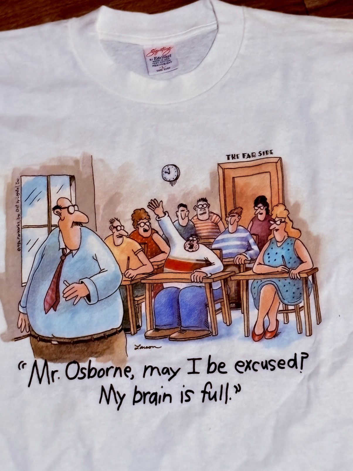 Vintage VINTAGE 1986The Far Side Shirt Men L White Larson Size US L / EU 52-54 / 3 - 4 Thumbnail