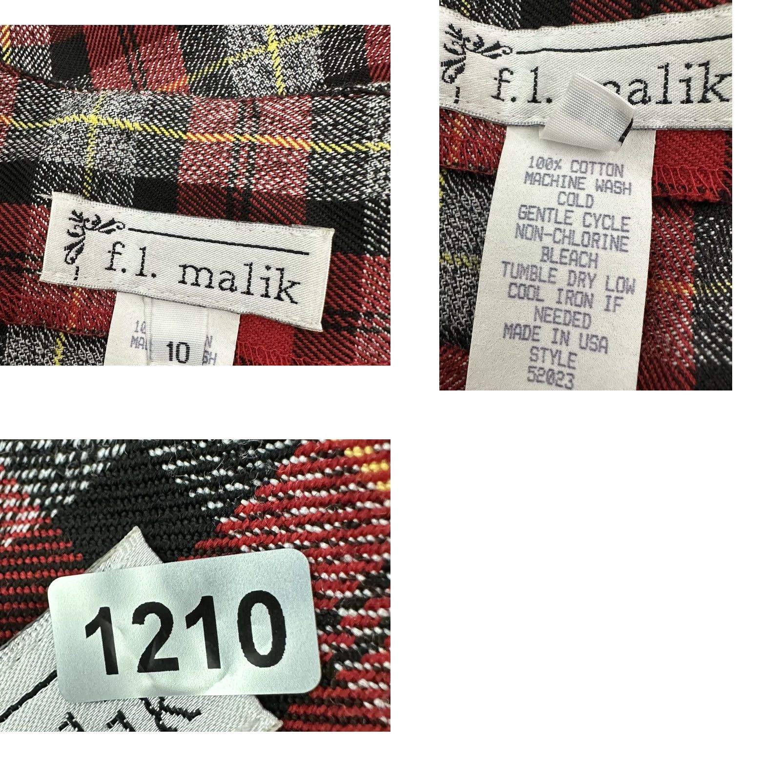 Vintage VINTAGE F.L. Malik Skirt Plaid Long 28 High Button Front 90s School Uniform Red Womens Size 28" / US 6 / IT 42 - 8 Thumbnail