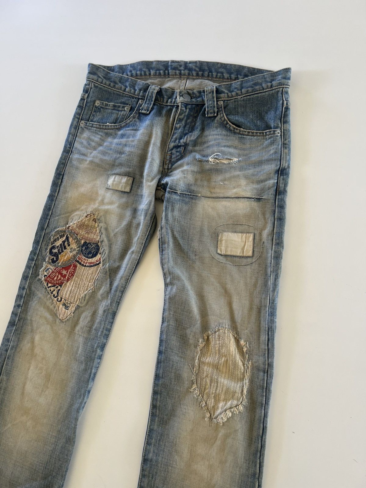 Vintage Vintage TMT Japan Holiday Distress Patchwork Denim Jeans Size US 32 / EU 48 - 3 Thumbnail