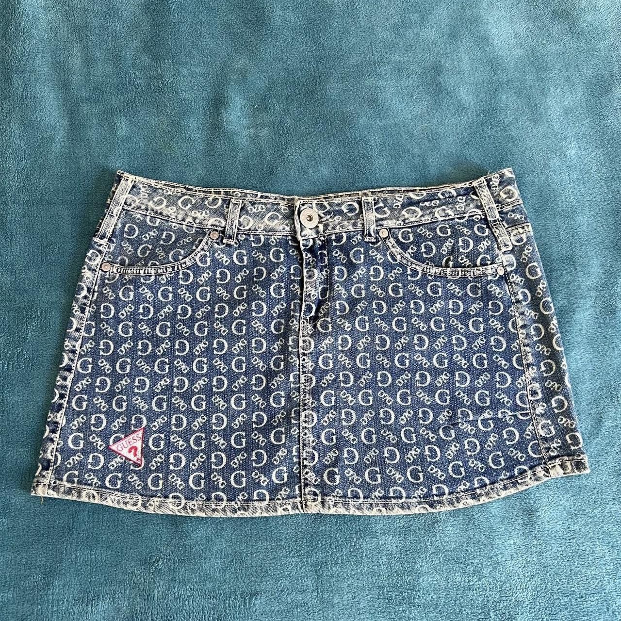 Guess GUESS Y2K Monogram Denim Mini Skirt – Iconic Vintage 2000s Size 30" / US 8 / IT 44 - 5 Thumbnail