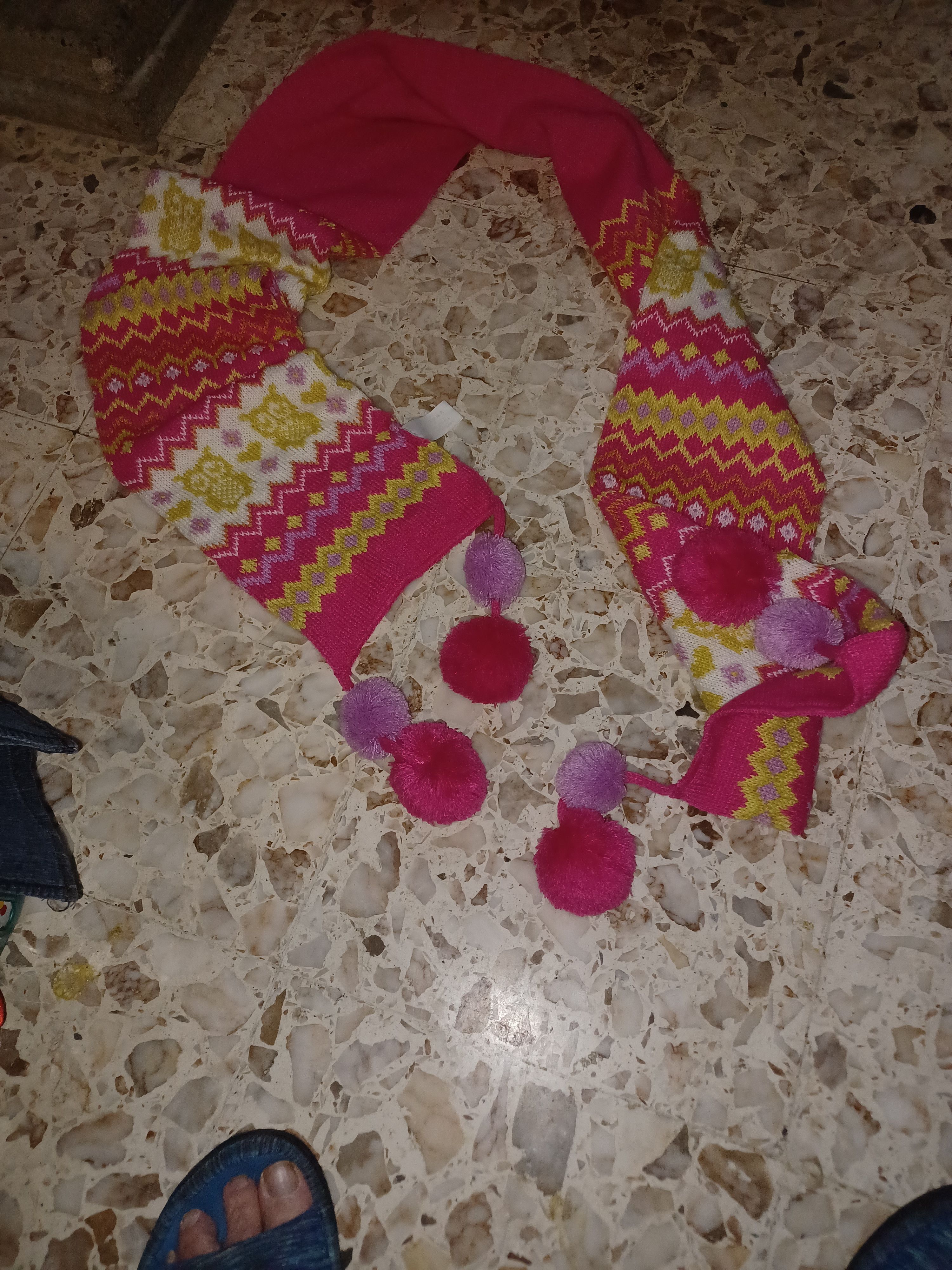 Arizona Jean Co. Arizona Winter Scarf with Pom Poms Xtra Long Pink Size ONE SIZE - 4 Thumbnail