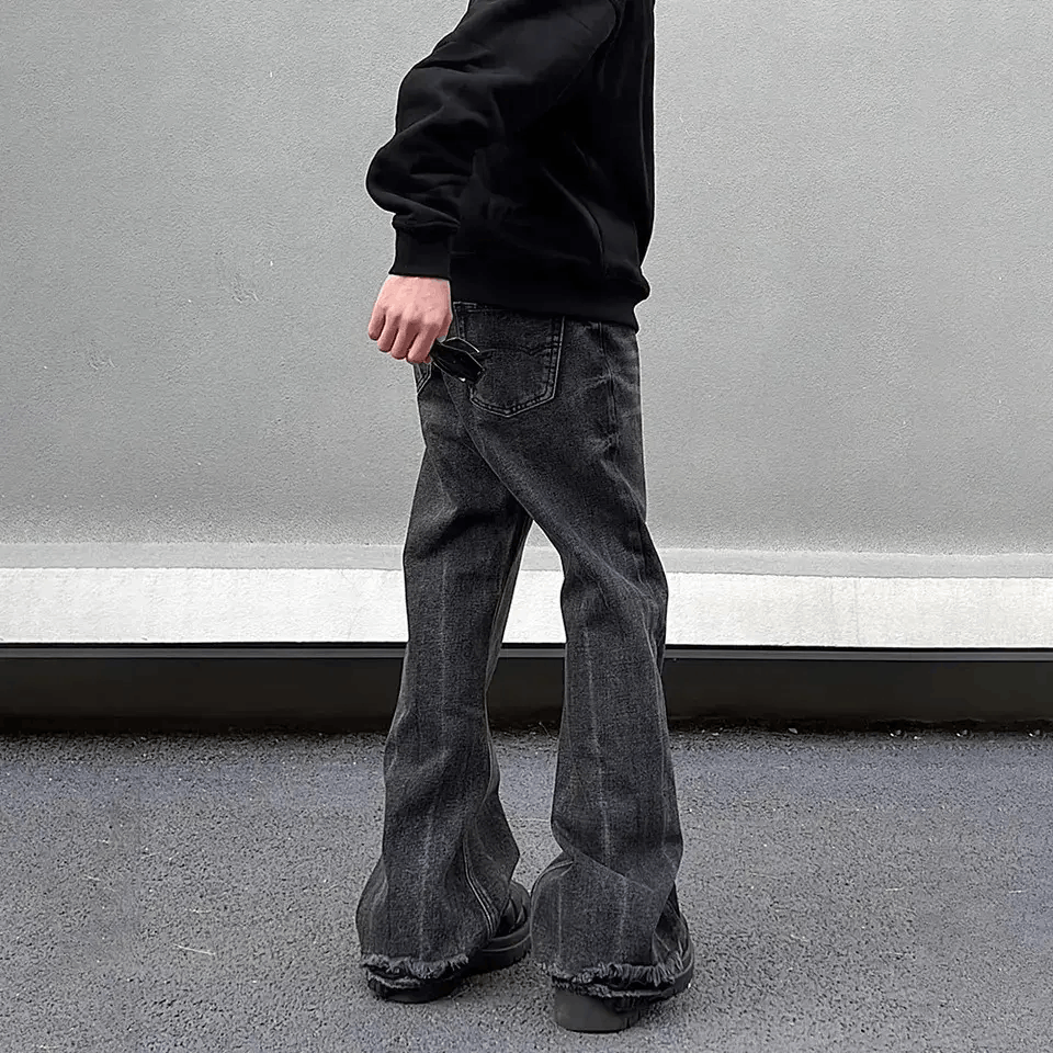 Designer × Japanese Brand × Jean Loose Straight-leg Flared Black Jeans Size US 28 / EU 44 - 5 Thumbnail