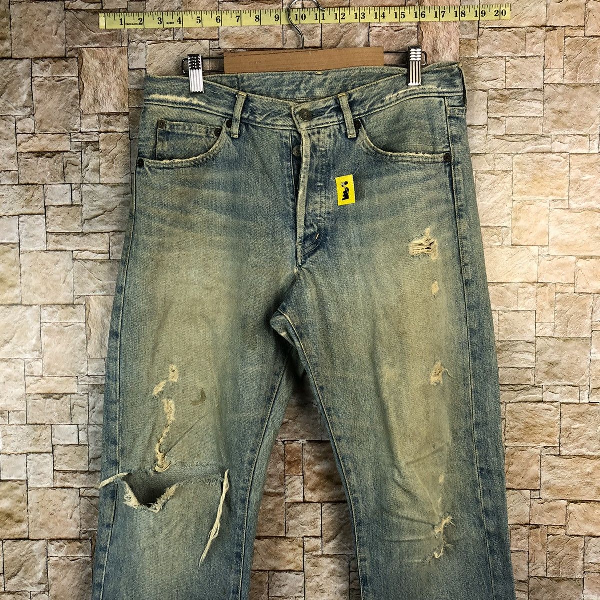 Japanese Brand Japan vintage Blue ripped Distressed Denim Pants #A949 Size US 31 - 5 Thumbnail
