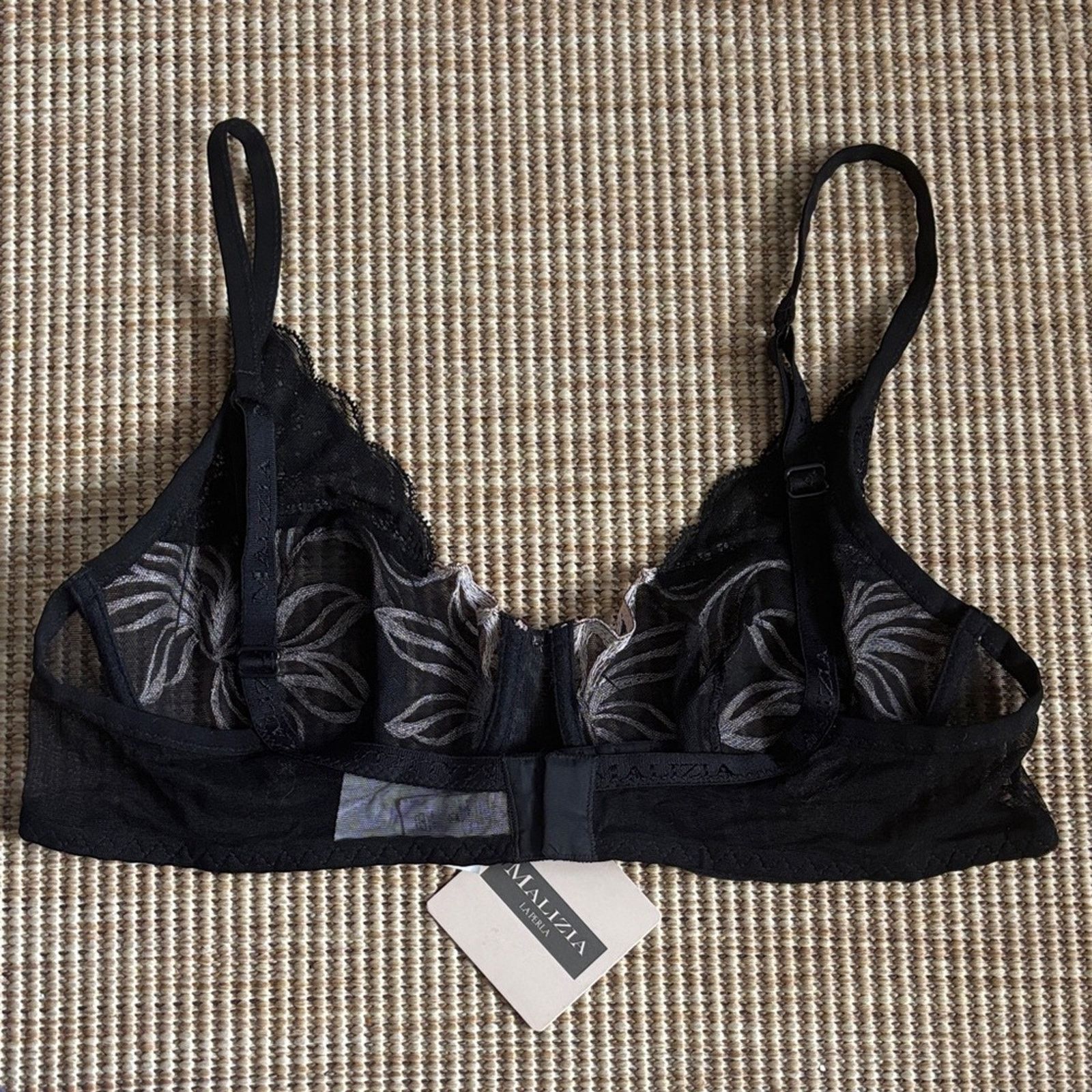 La Perla NWT Malizia by La Perla Black Pink Embroidered Lace Bra 36C Size ONE SIZE - 6 Thumbnail