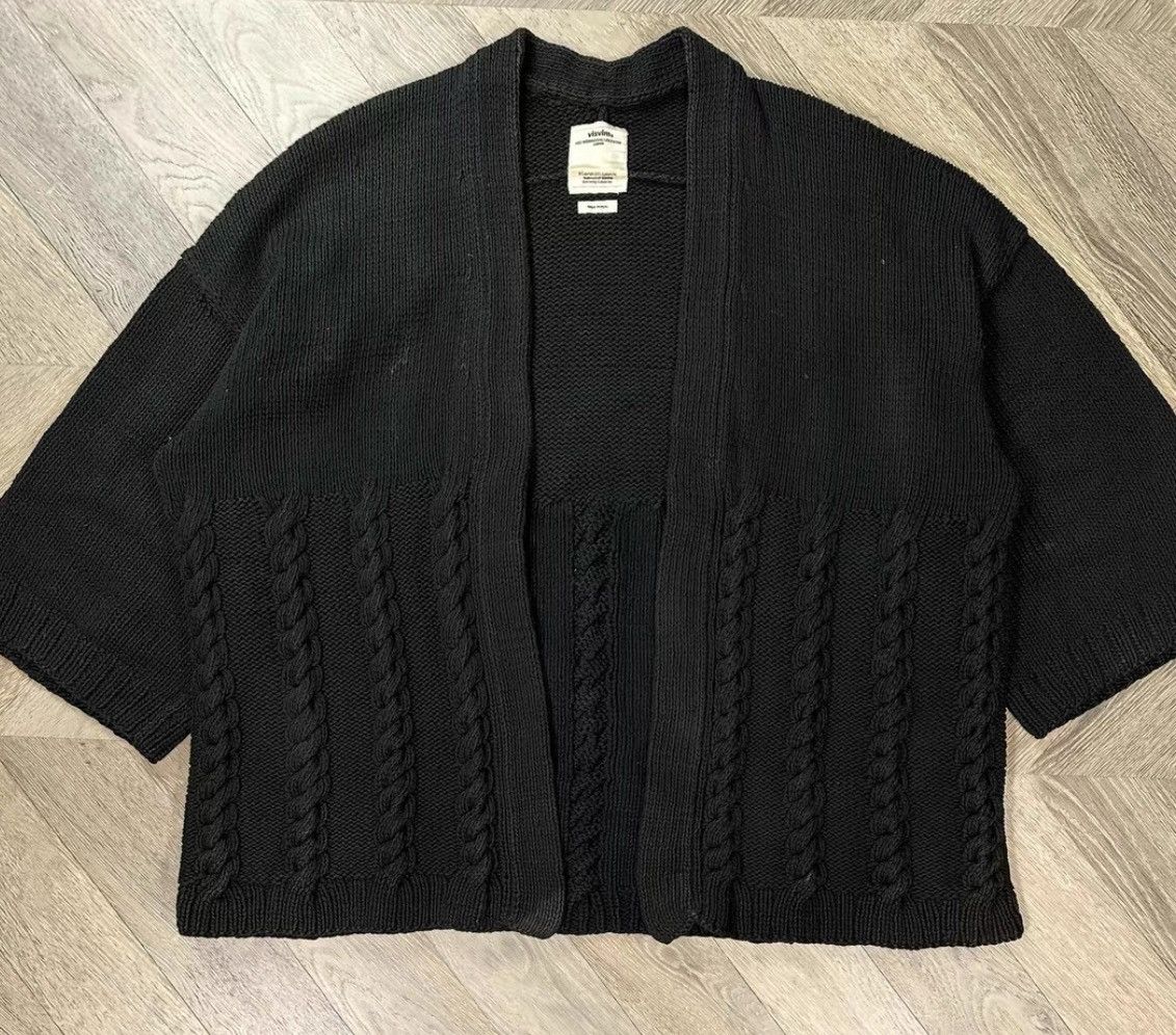 image of Visvim 18Ss Highland Sanjuro Gi Knit Peruvian Hand-Knitted in Black, Men's (Size XL)