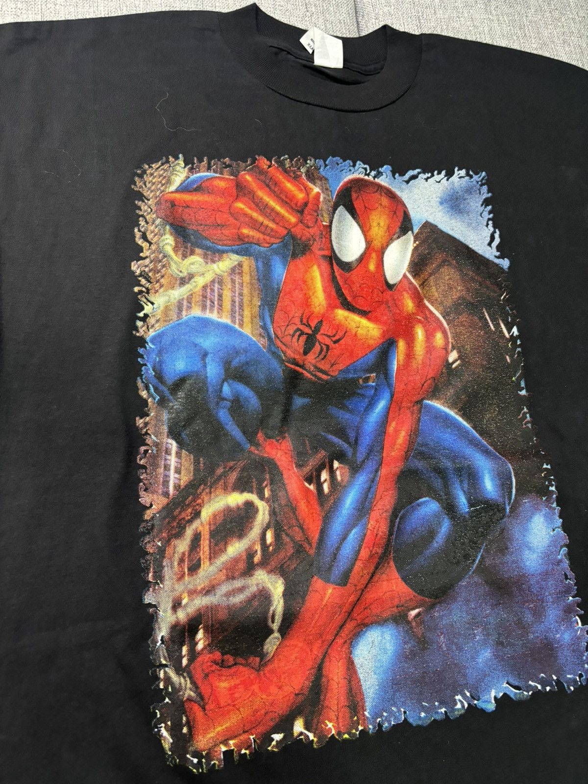 Marvel Comics × Vintage Vintage bootleg Spiderman shirt Size US XL / EU 56 / 4 - 2 Thumbnail