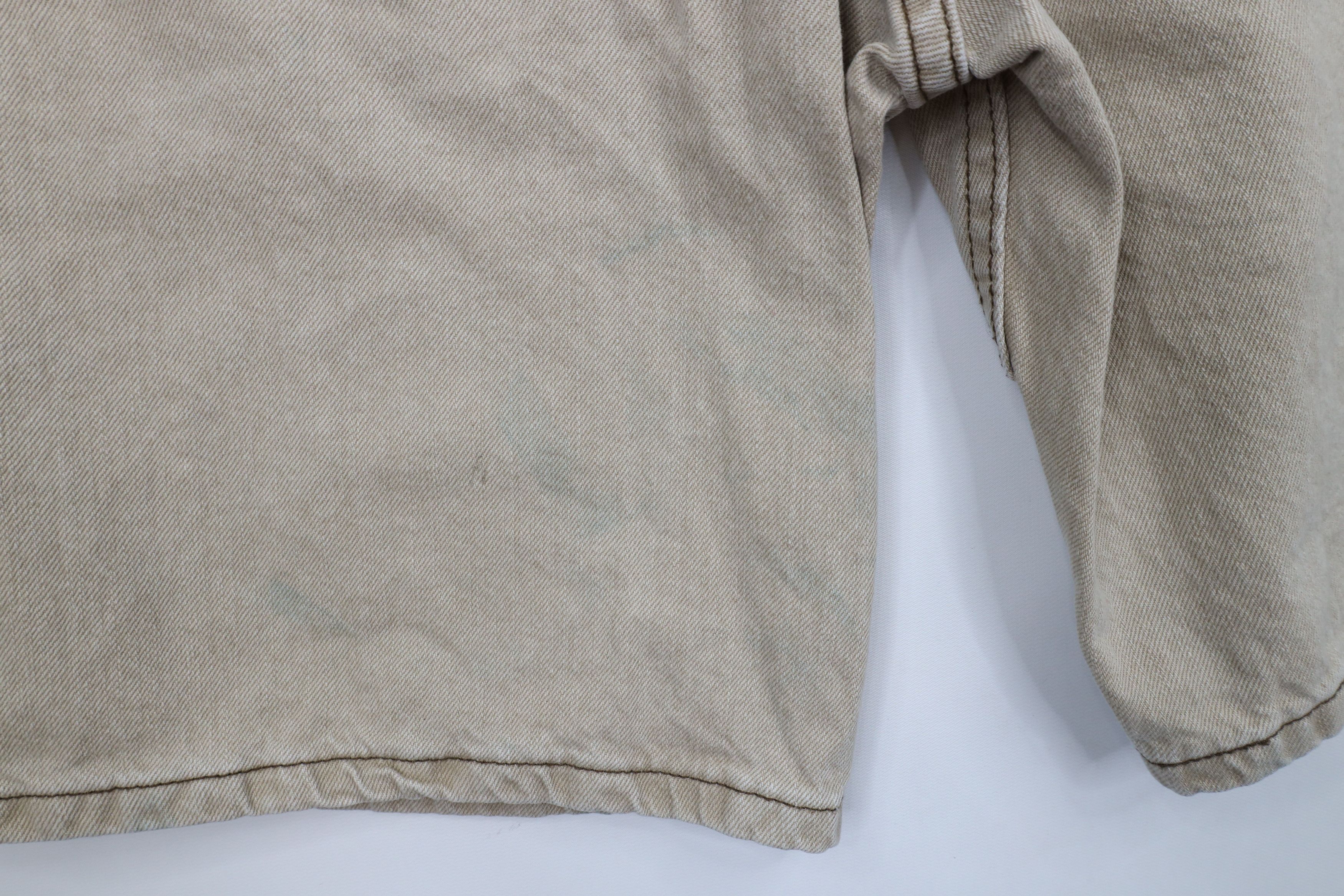Vintage Vintage 90s Streetwear Denim Jean Shorts Jorts Beige Cotton Size US 34 / EU 50 - 13 Thumbnail