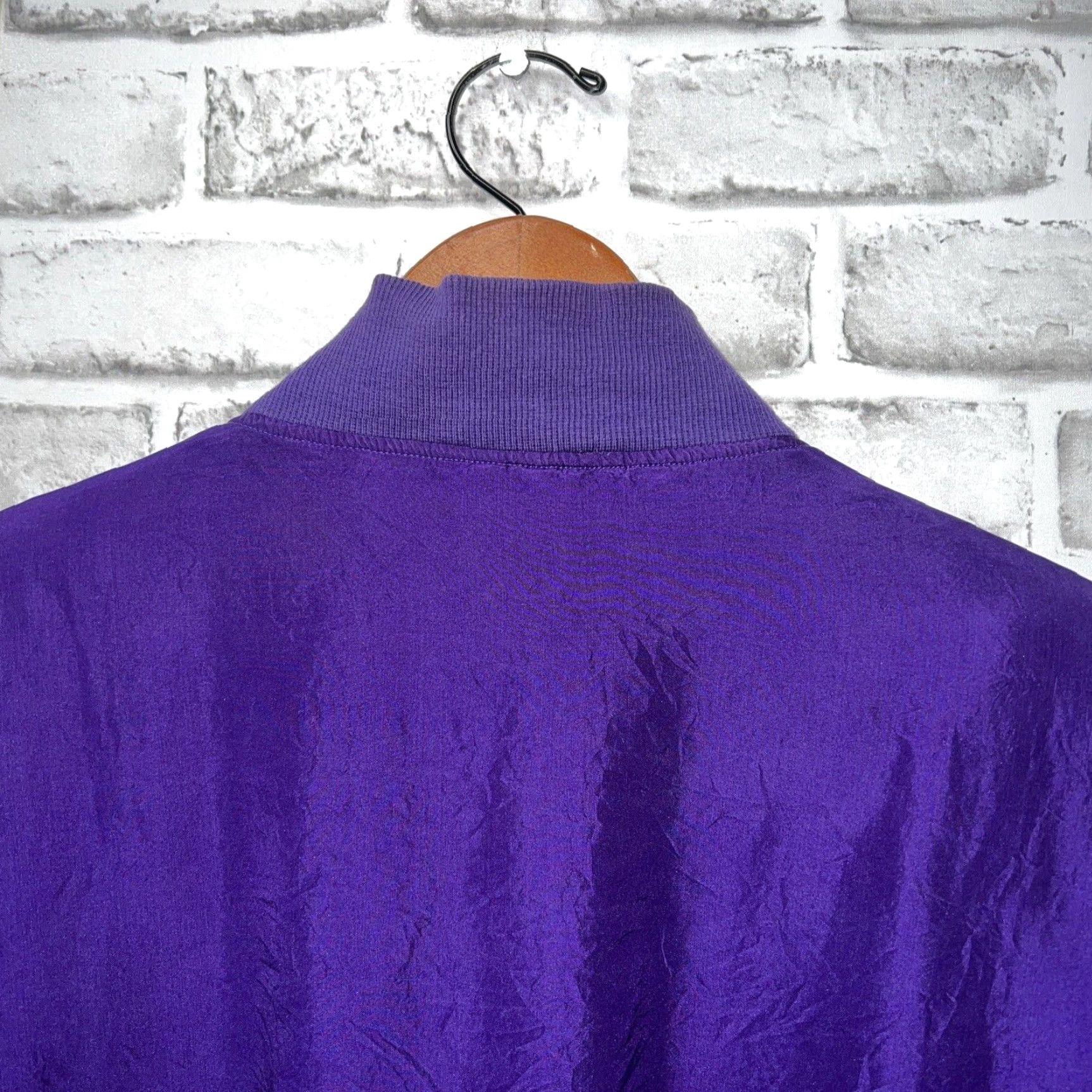 Vintage VTG Marguerite Li Purple Silk Nylon Full Zip Jacket WOMENS L Purple Silk Nylon Full Zip Jacket Womens L Size L / US 10 / IT 46 - 5 Thumbnail