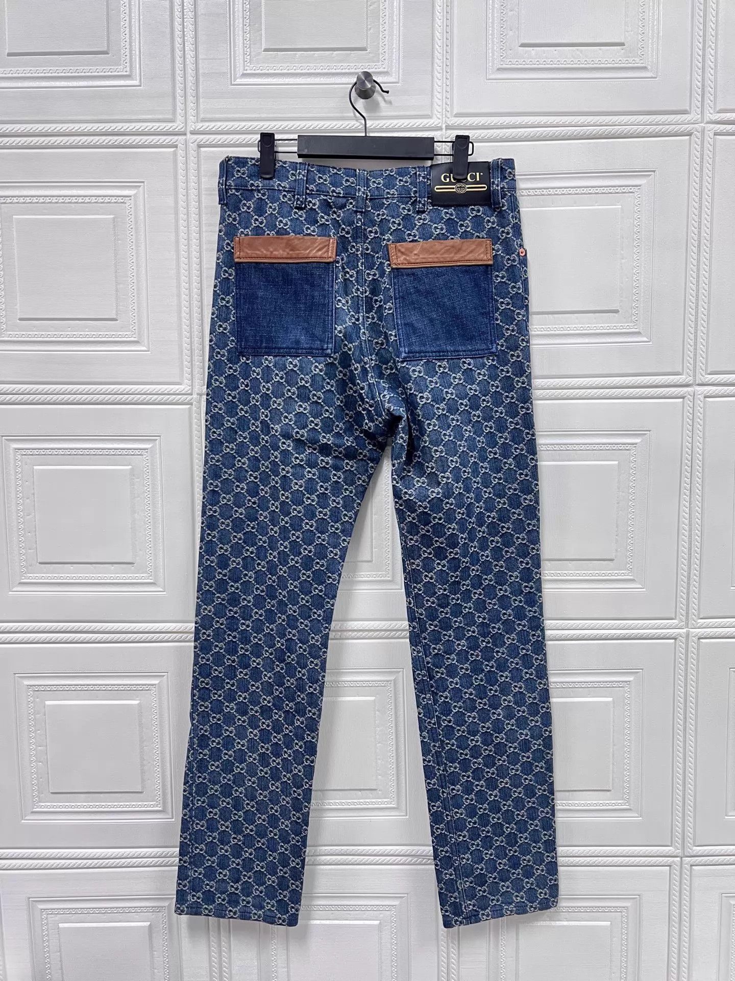 Gucci Gucci GG jacquard leather tag jeans 30 mint Size 30" / US 8 / IT 44 - 2 Thumbnail