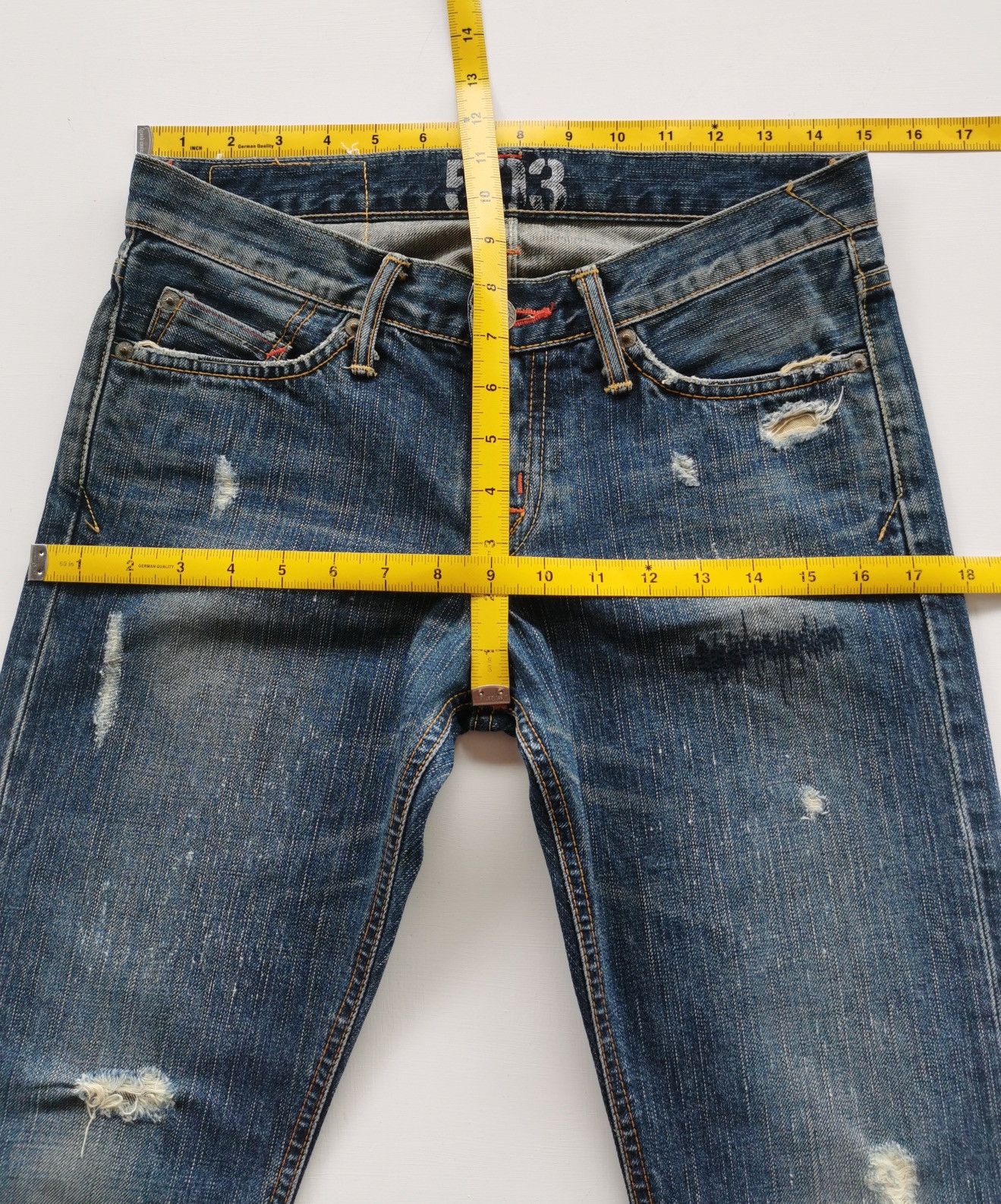Edwin Rude Miss Edwin Japan 503 Distressed Denim Shorts Size 30" / US 8 / IT 44 - 11 Thumbnail