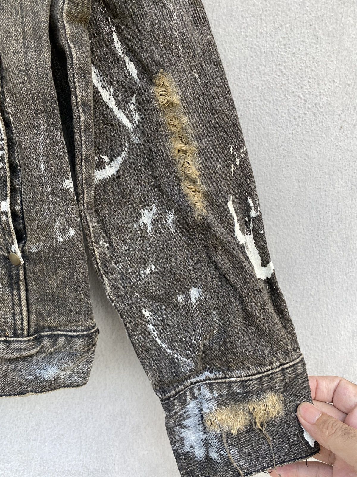 Japanese Brand × Seditionaries MIDAS WASHED BLACK DISTRESSED PAINTER DENIM JACKET ANARCHY Size US M / EU 48-50 / 2 - 6 Thumbnail