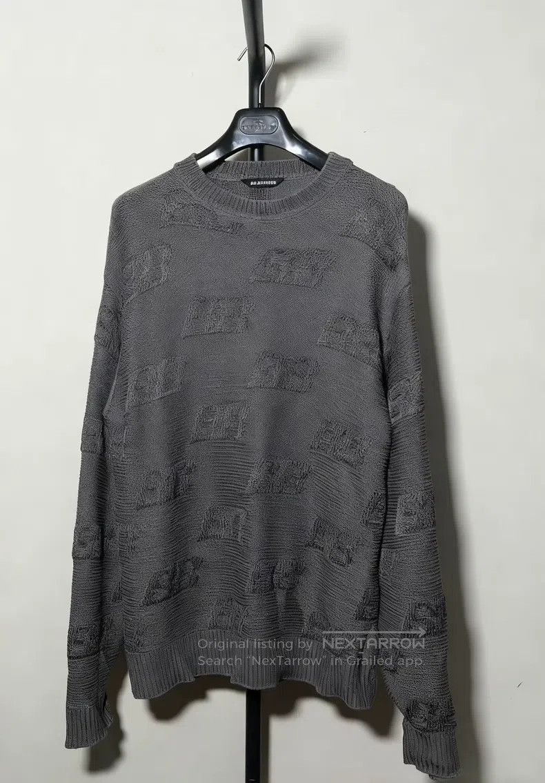 Balenciaga Balenciaga Gray Jacquard Knit Logo Sweater Size US M / EU 48-50 / 2 - 1 Thumbnail