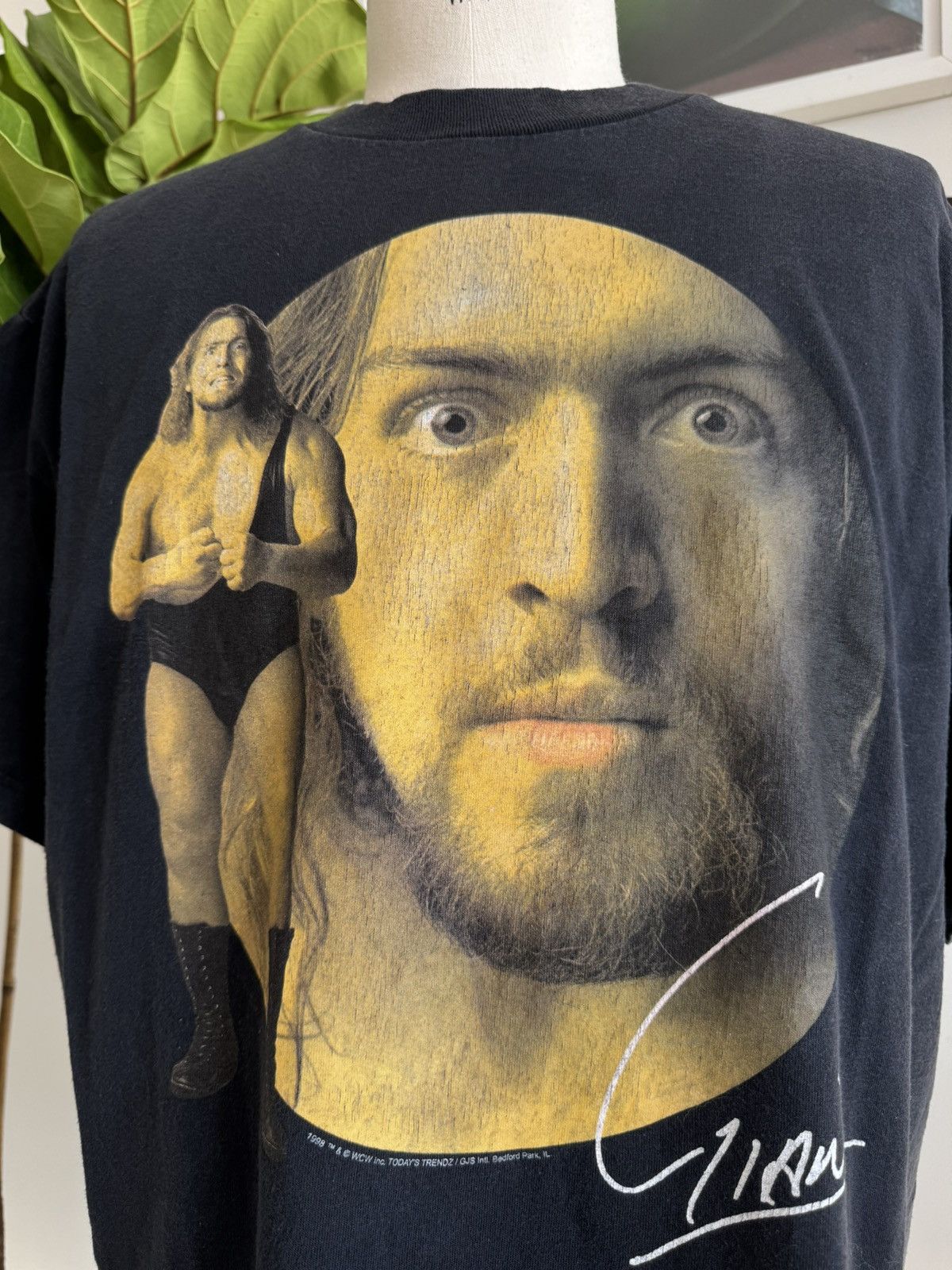 image of Made In USA x Vintage 1998 The Big Show Promo Tee Wwf in Faded Black, Men's (Size XL)