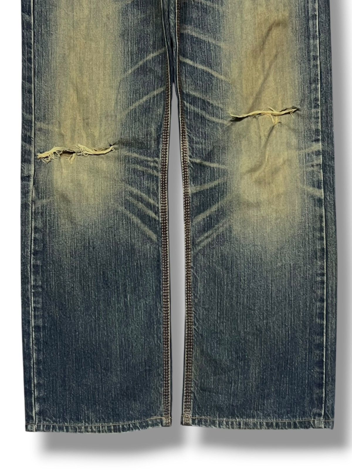 Edwin Loose Vintage Edwin 403XVS - Faded Mud Wash,Distressed Denim Size US 35 - 6 Thumbnail