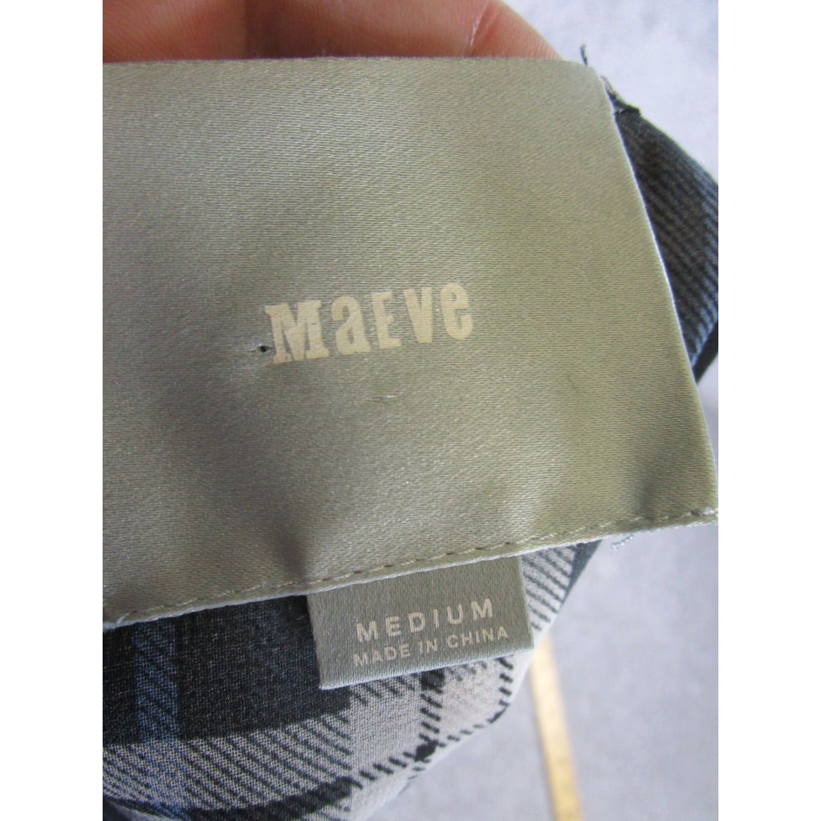 Vintage Maeve Shirt Womens Medium Black Plaid Cami Blouse Size M / US 6-8 / IT 42-44 - 6 Thumbnail