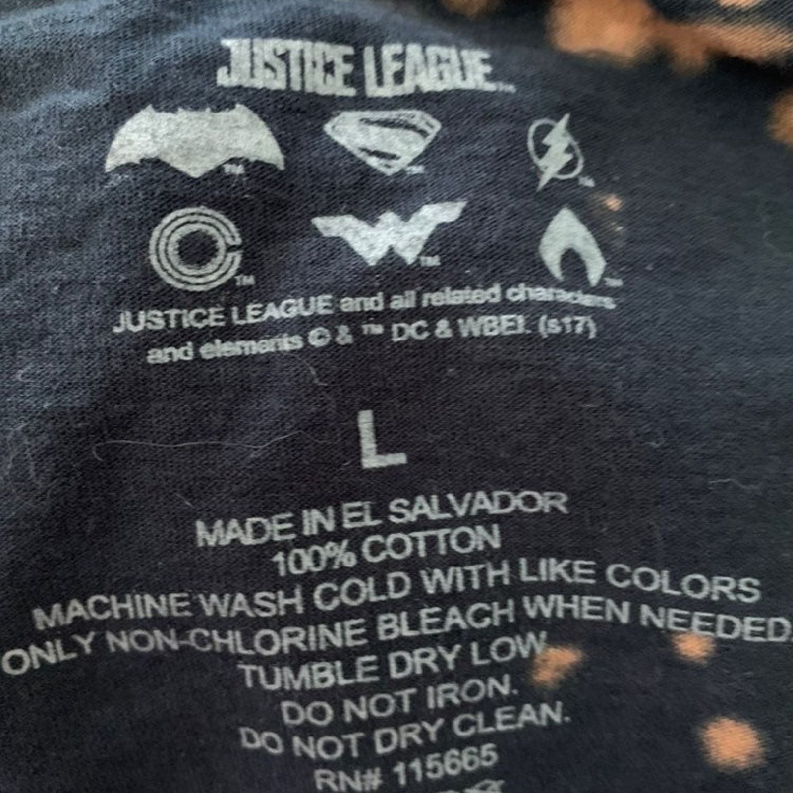 DC Comics Batman Justice League T-Shirt Mens Large Black Tie Dye Logo Size US L / EU 52-54 / 3 - 6 Thumbnail