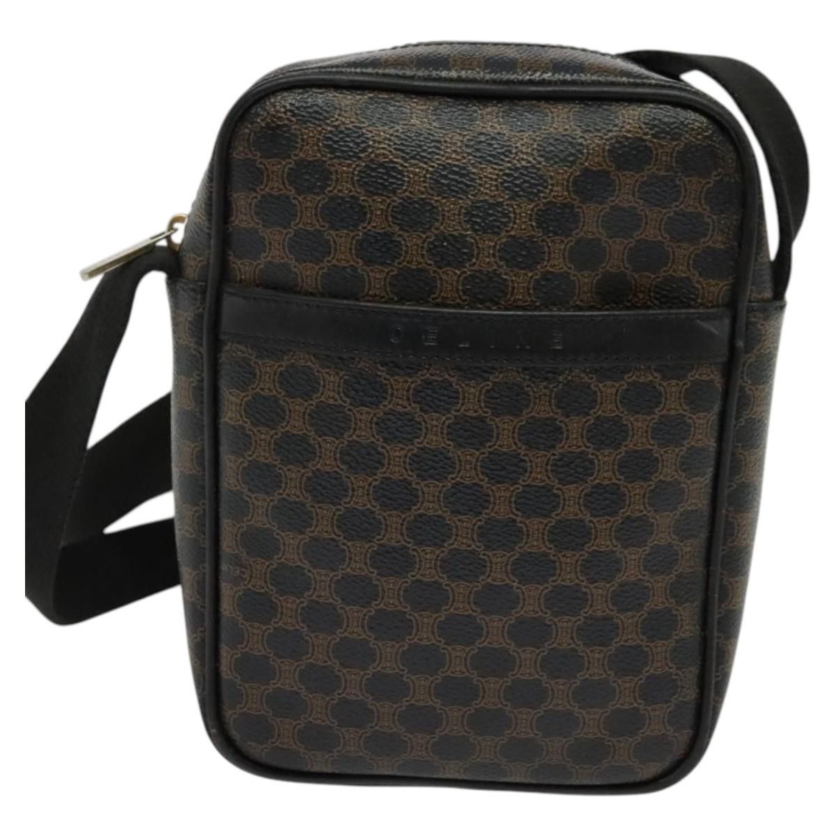 Celine CELINE Macadam Canvas Shoulder Bag Pvc Leather Black Gold Size ONE SIZE - 2 Thumbnail