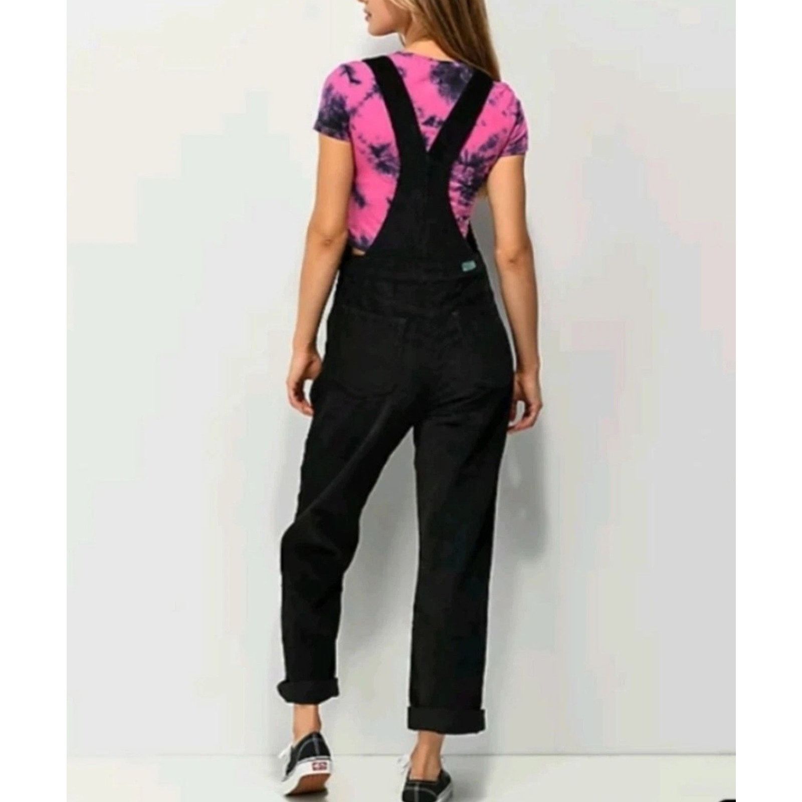 Empyre Empyre Skater Overall Corduroy Black Y2K 90s Grunge Cord XL Size 30" / US 8 / IT 44 - 2 Thumbnail