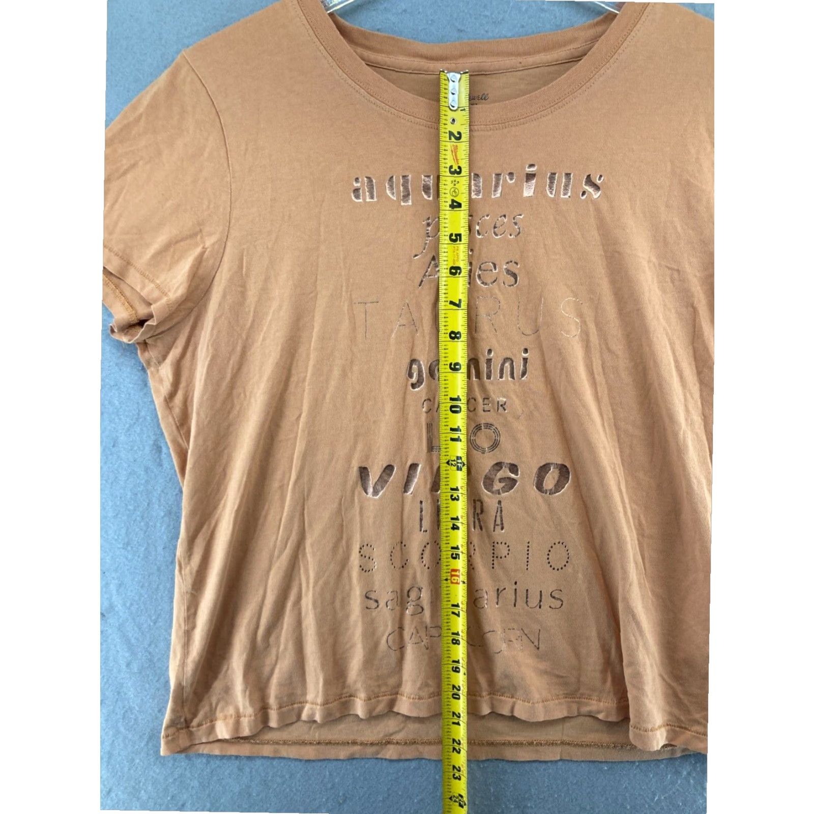 Madewell Madewell Women's XL Beige Zodiac Signs Crew Neck T-Shirt Size XL / US 12-14 / IT 48-50 - 3 Thumbnail