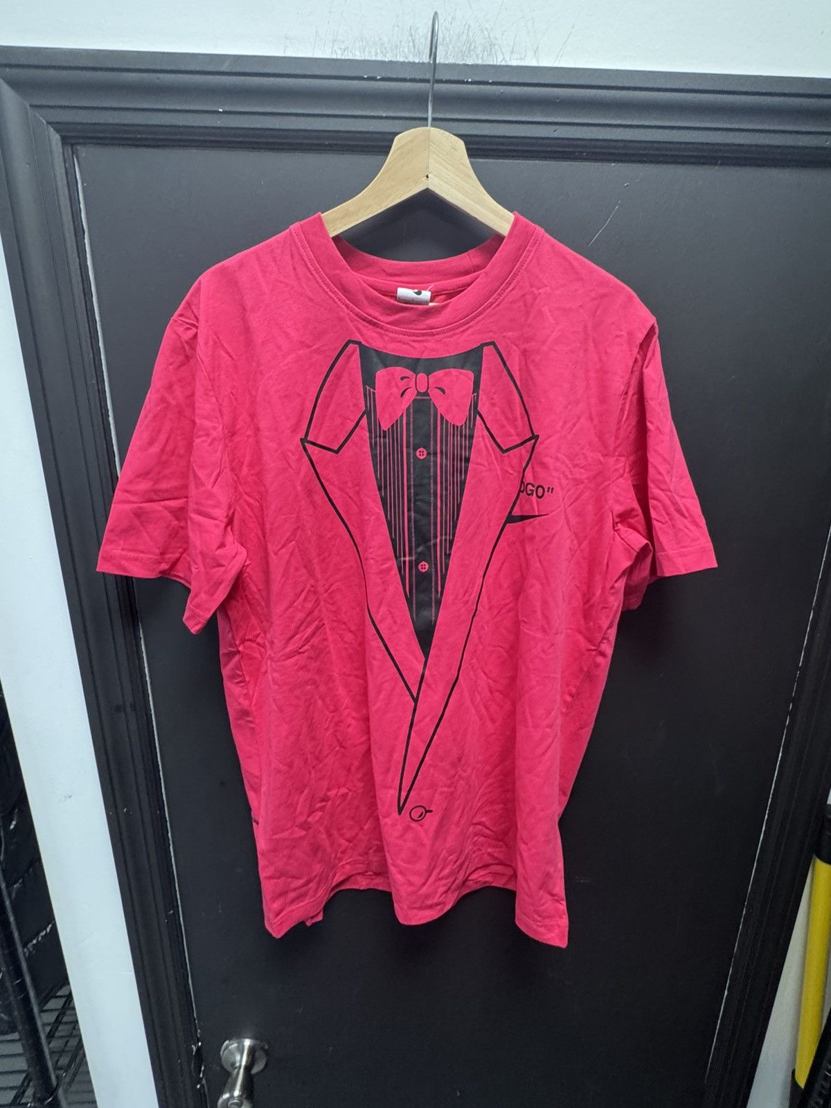 Nike × Off-White OFF-WHITE x Nike NRG A6 Tee Pink Rush/Black Size US L / EU 52-54 / 3 - 1 Thumbnail