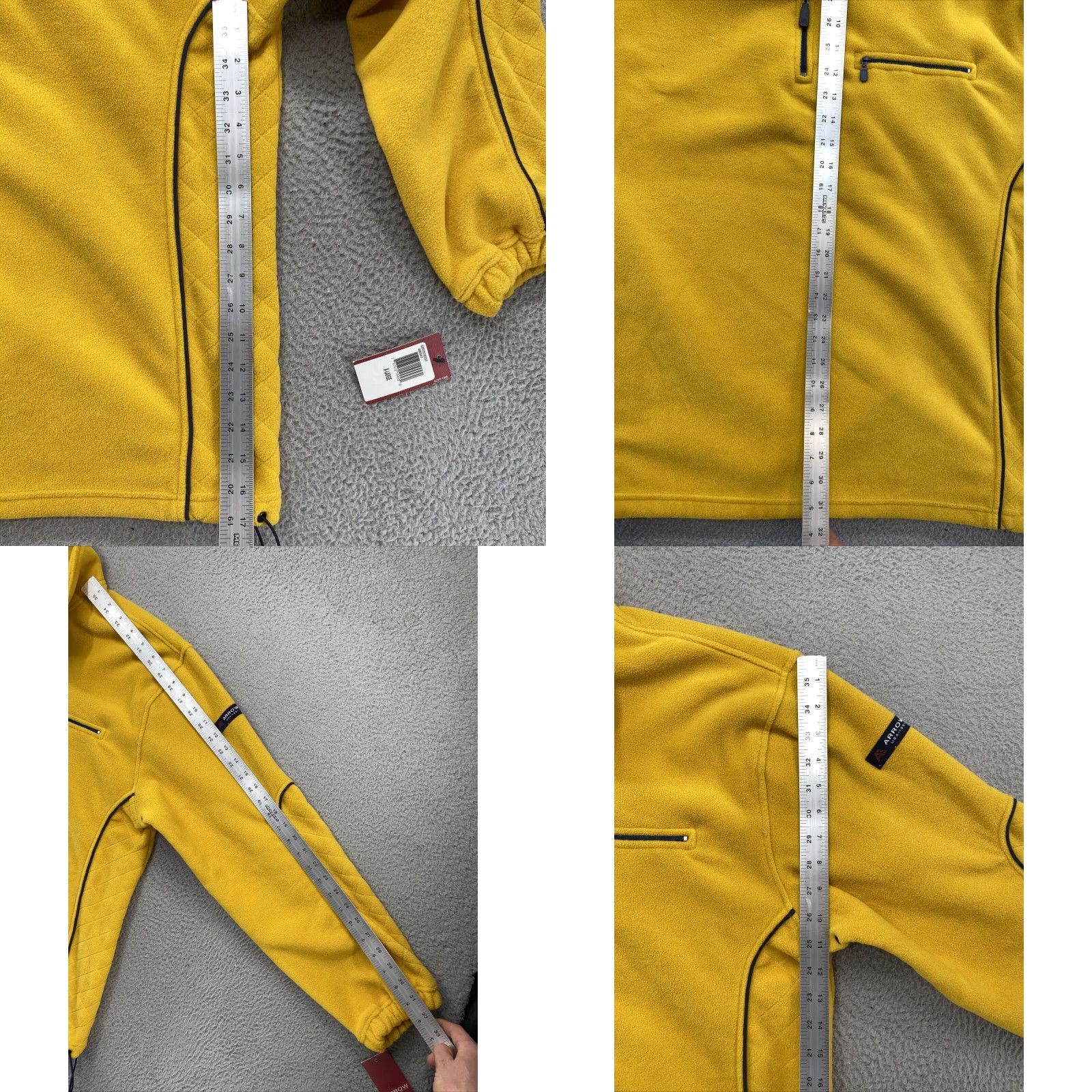 Arrow Arrow Y2K 1/4 Zip Yellow Gold Fleece Pullover Jacket Mens XL New Size US XL / EU 56 / 4 - 8 Thumbnail
