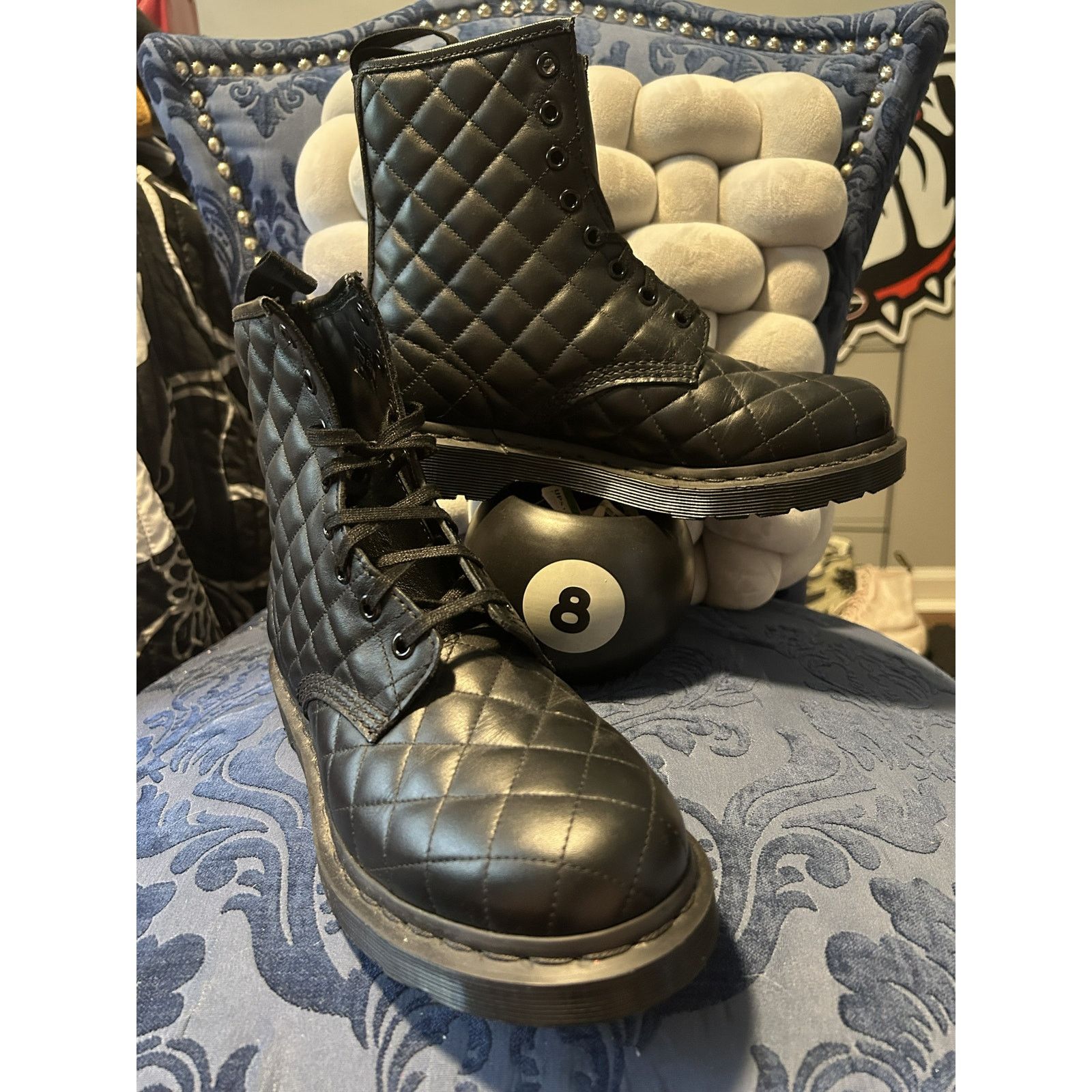 Dr. Martens Dr Martens Coralie Black Quilted Pattern Size 8/EU 39 Size US 8 / IT 38 - 1 Thumbnail