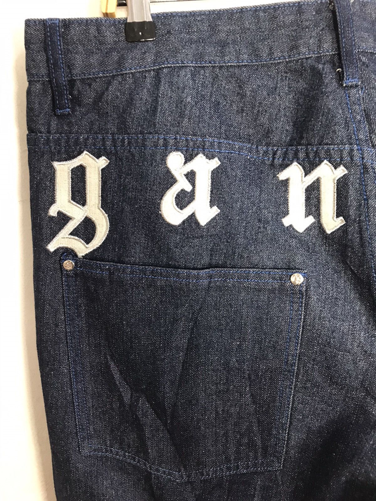 Vintage D.O.P Denim Gangsta 13 La Dark Indigo Denim Baggy Hiphop Size US 38 / EU 54 - 7 Thumbnail