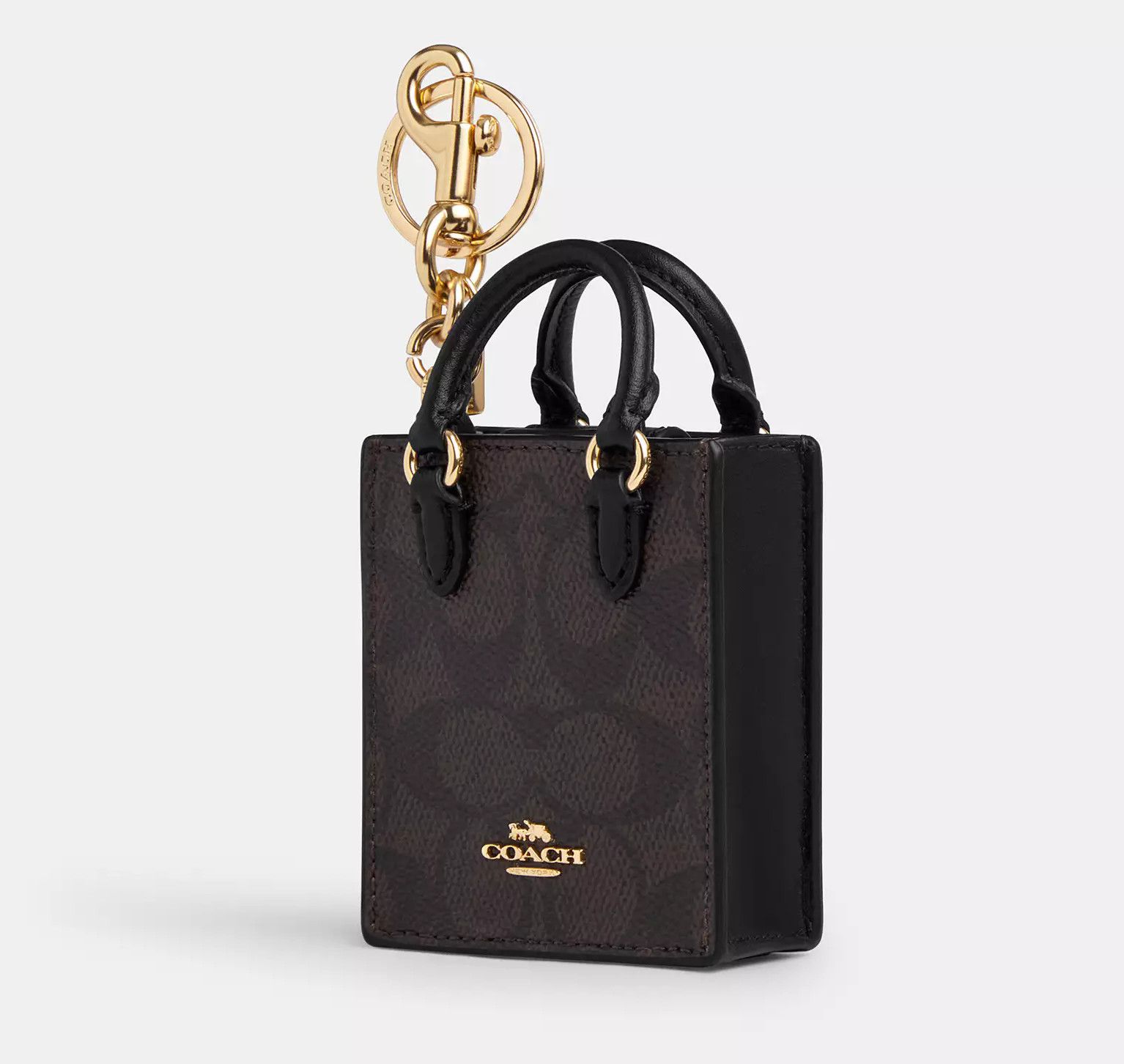 Coach North/South Mini Tote Bag Charm In Signature Canvas CX069 Size ONE SIZE - 4 Thumbnail