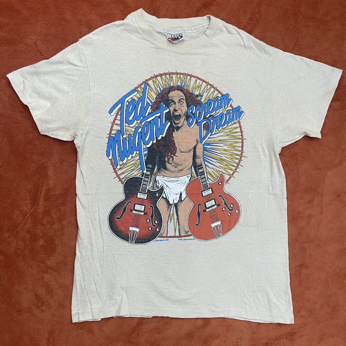 Band Tees × Hanes × Vintage Vintage Ted Nugent Tshirt Size US L / EU 52-54 / 3 - 1 Thumbnail
