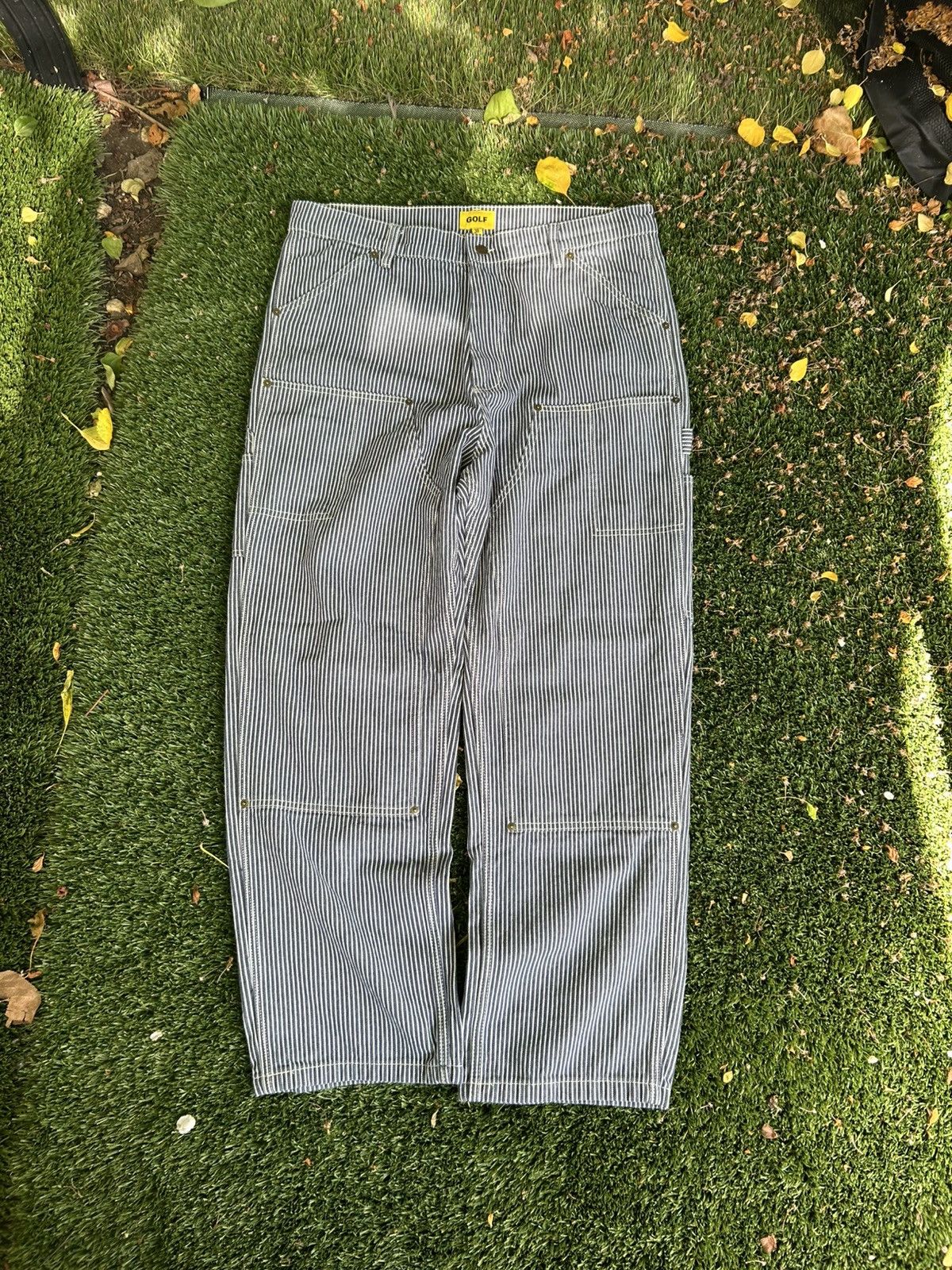 Golf Wang Golf Wang Stripped Blue Denim Double Knee Jeans Size US 36 / EU 52 - 1 Thumbnail