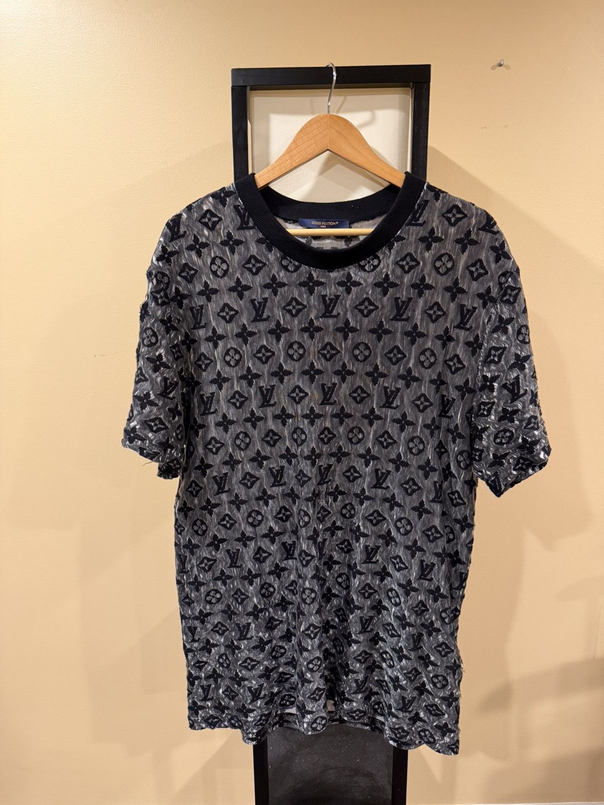 Louis Vuitton Louis Vuitton x Virgil Abloh 2022 Monogram Mesh T-Shirt Size US XXL / EU 58 / 5 - 4 Thumbnail