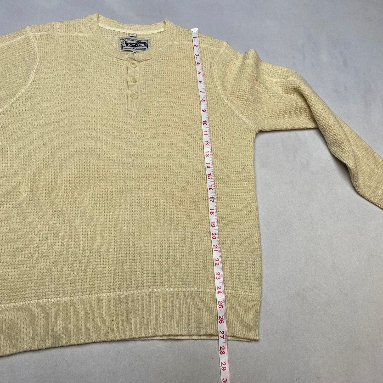 Schott Schott Button Henley Wool Waffle Thermal Sweater Men's M Size US M / EU 48-50 / 2 - 7 Thumbnail