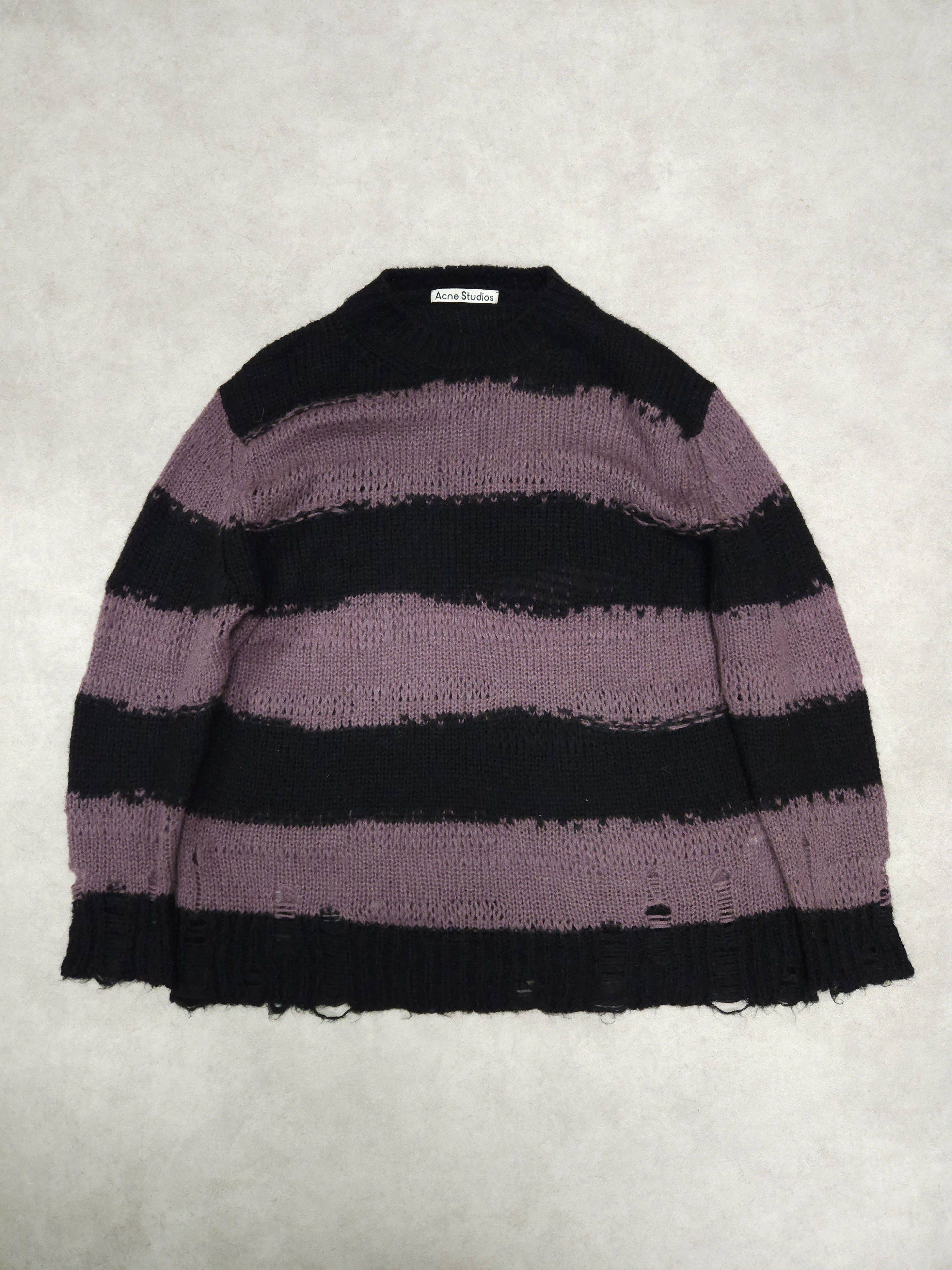 Acne Studios Acne studios distressed striped mohair knit Size US M / EU 48-50 / 2 - 1 Thumbnail