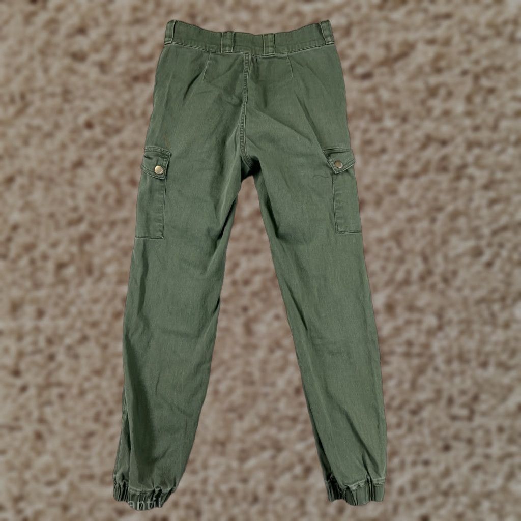 Vintage Dollhouse Womens Pants Cargo 5 Green Army Cotton Blend Distressed Size 27" / US 4 / IT 40 - 1 Thumbnail