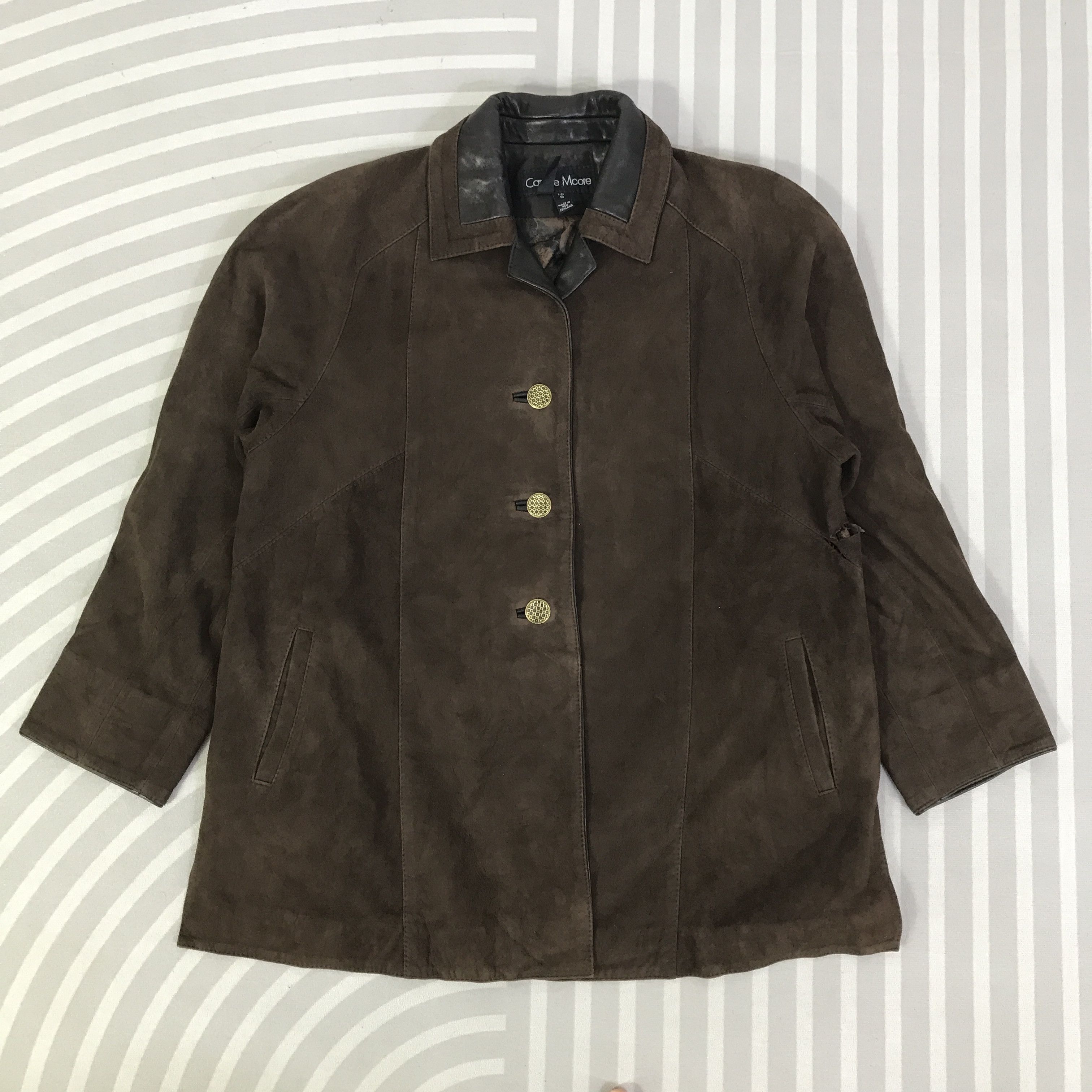Vintage Vintage Caroline Moore Leather Jacket K114B21 Size US S / EU 44-46 / 1 - 1 Thumbnail