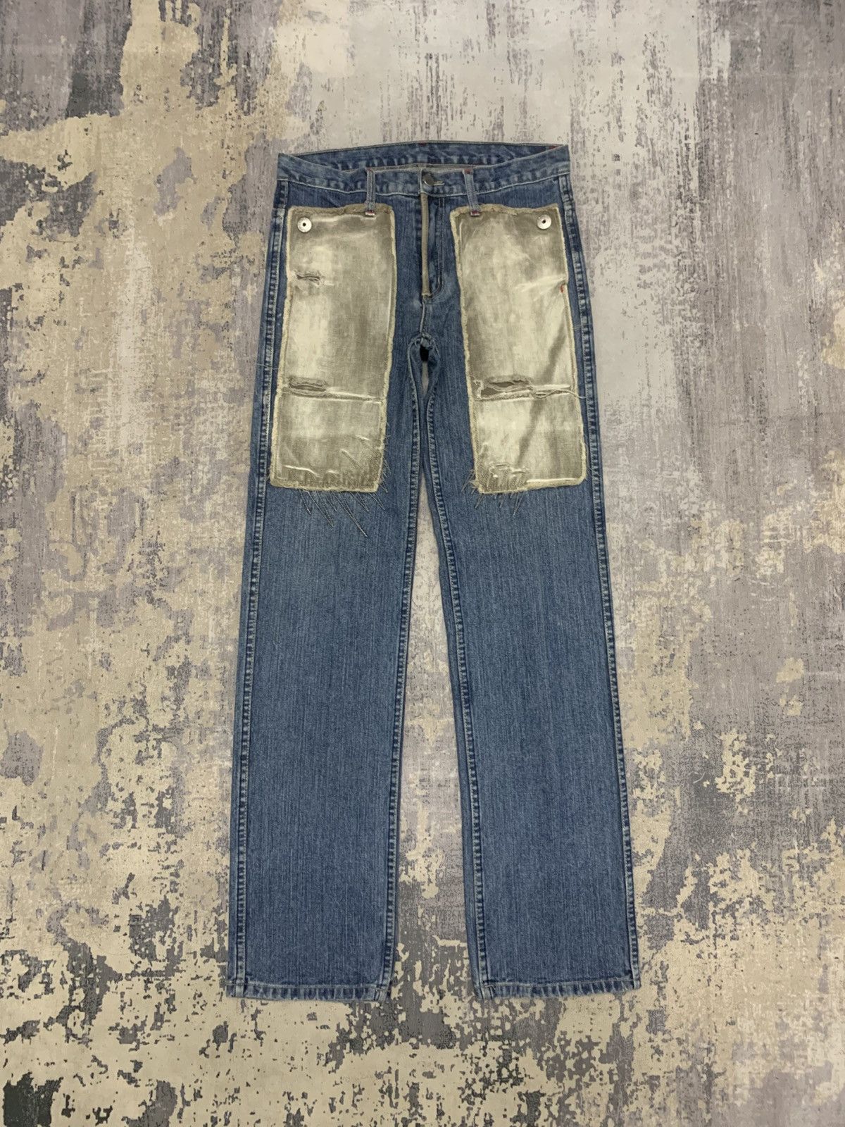 VINTAGE TOUGH JEANSMITH PATCHWORK DISTRESSED DENIM
